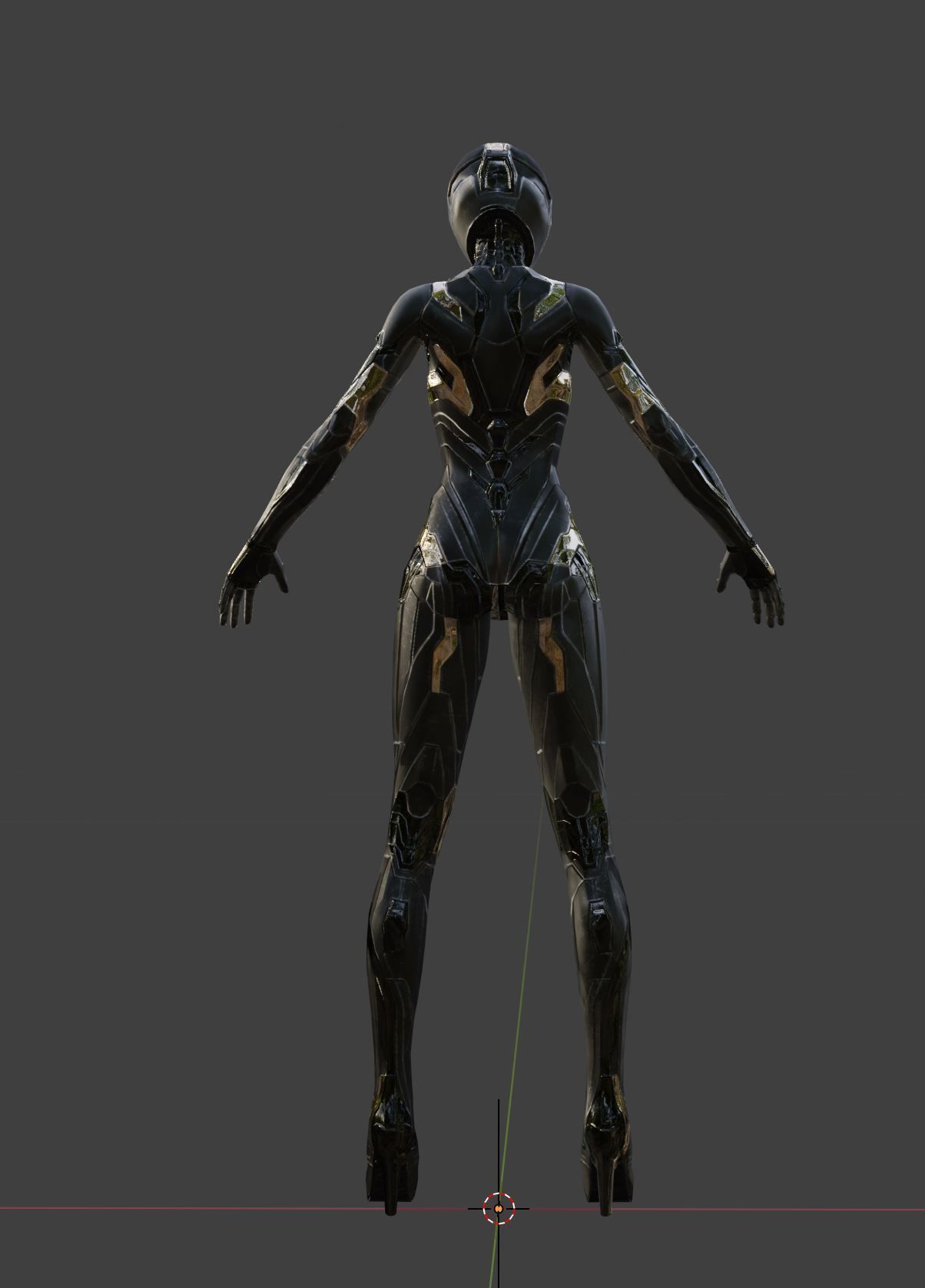 Scifi Armored Girl lowpoly Low-poly 3D model_4