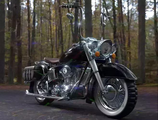Custom Motorcycle Low-poly 3D model