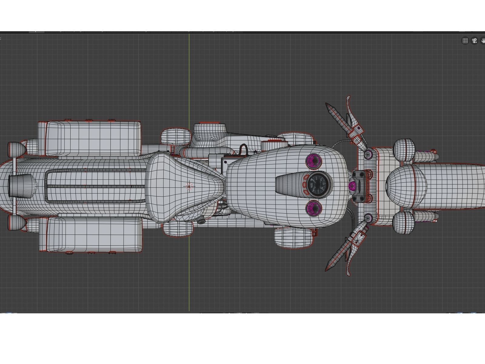 Custom Motorcycle Low-poly 3D model_15