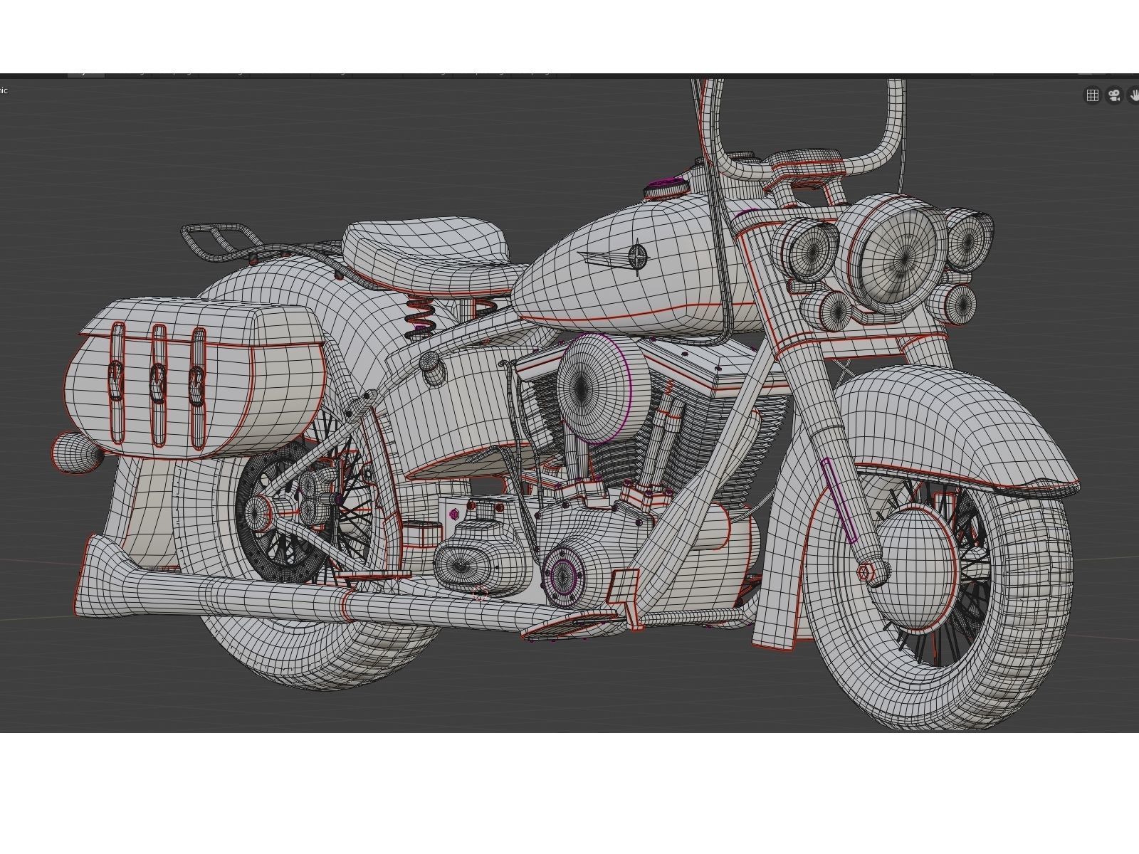 Custom Motorcycle Low-poly 3D model_13