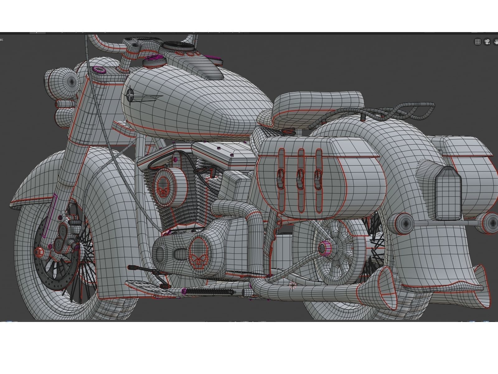 Custom Motorcycle Low-poly 3D model_14