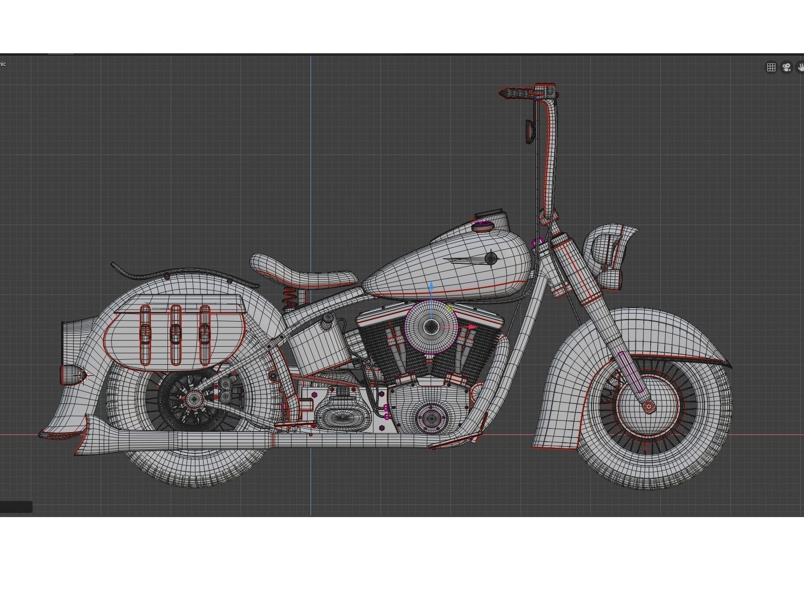 Custom Motorcycle Low-poly 3D model_11
