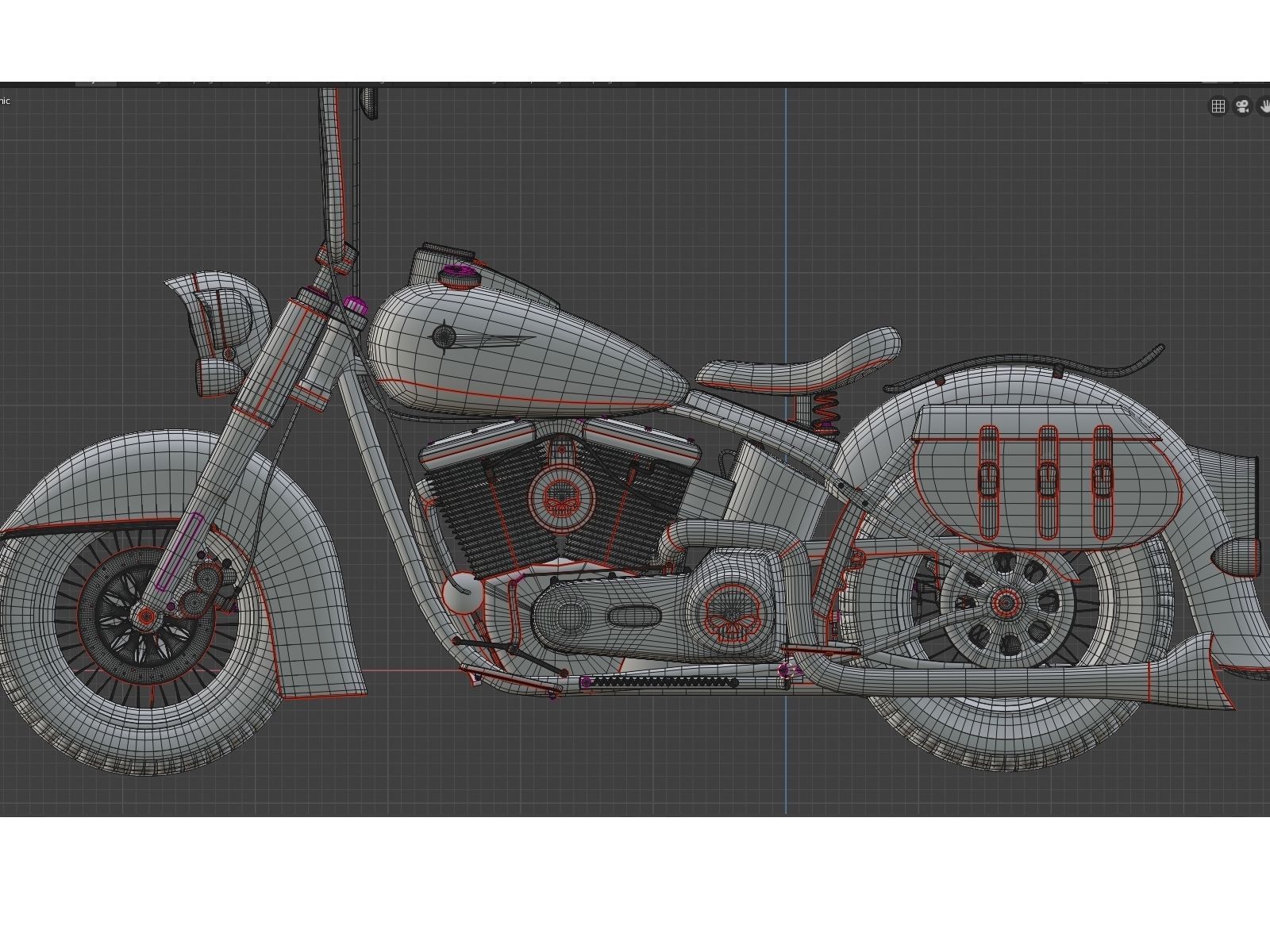 Custom Motorcycle Low-poly 3D model_12