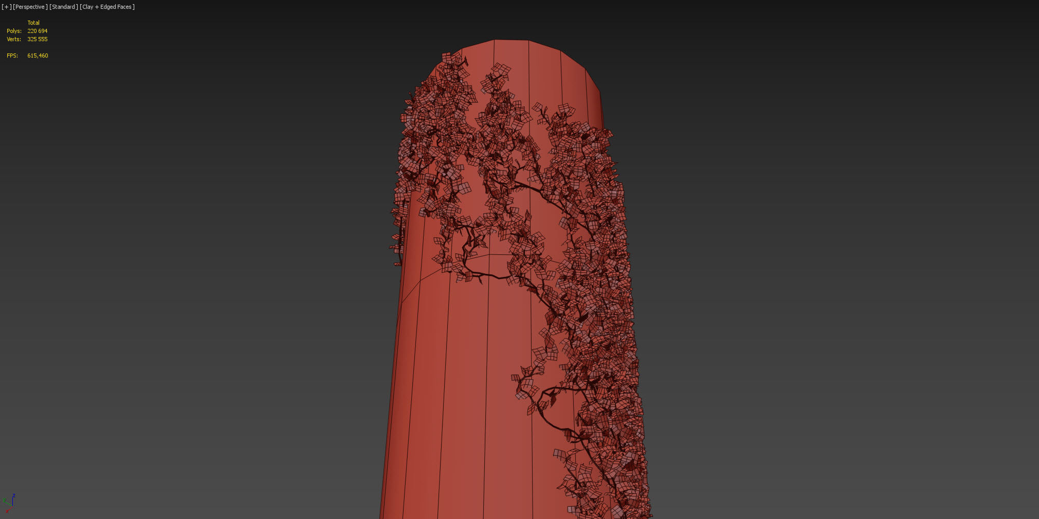 Ivy winding on a pillar 3D model_5