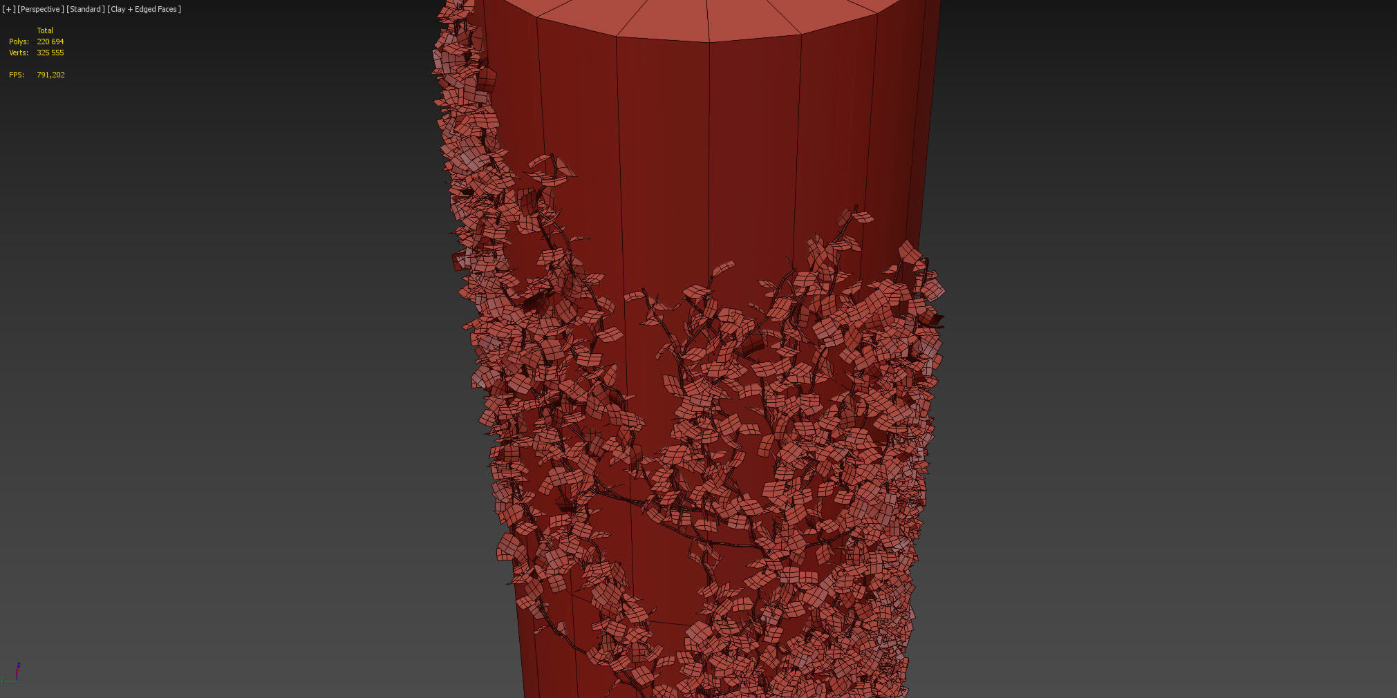 Ivy winding on a pillar 3D model_4