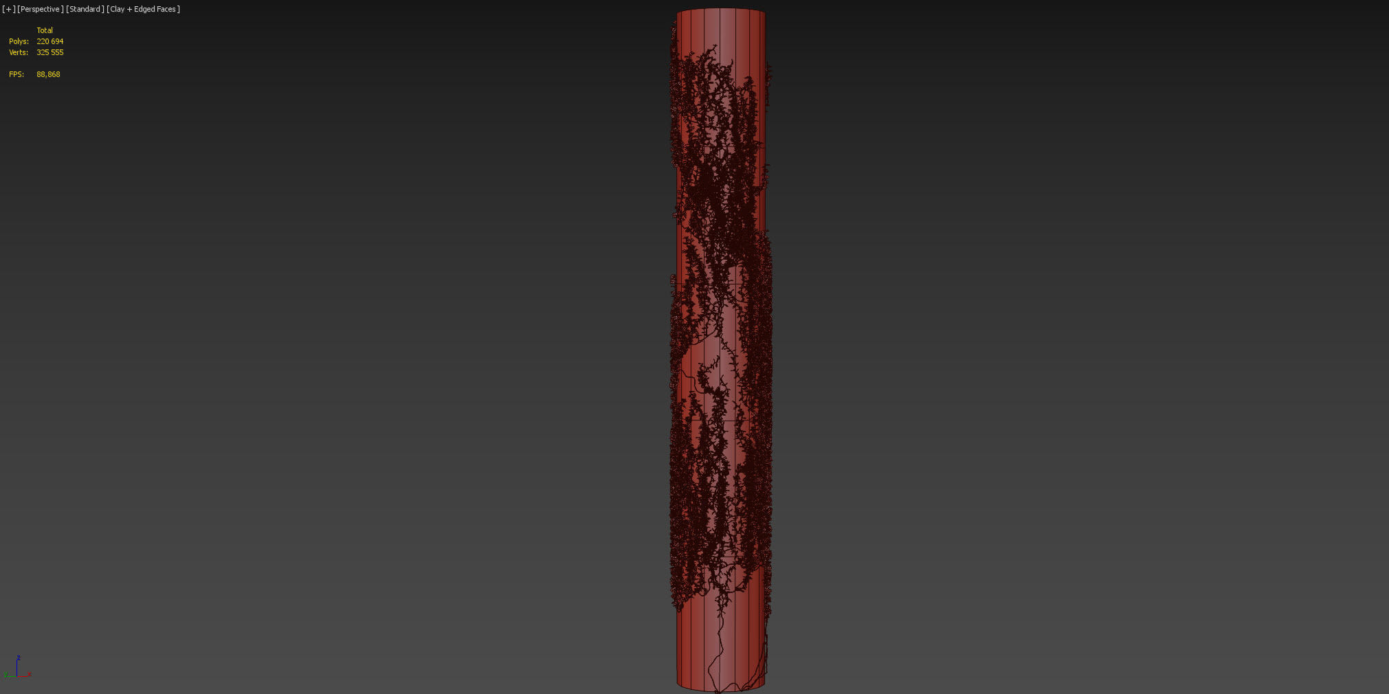 Ivy winding on a pillar 3D model_7