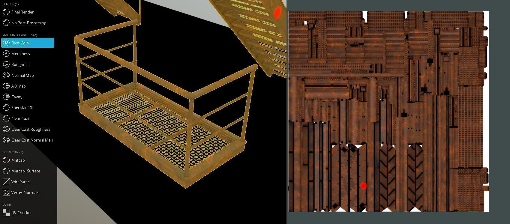 Modular Industrial Staircase Rusted Version - High-Poly 3D model_13