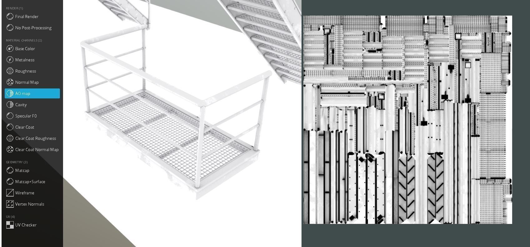 Modular Industrial Staircase Rusted Version - High-Poly 3D model_10