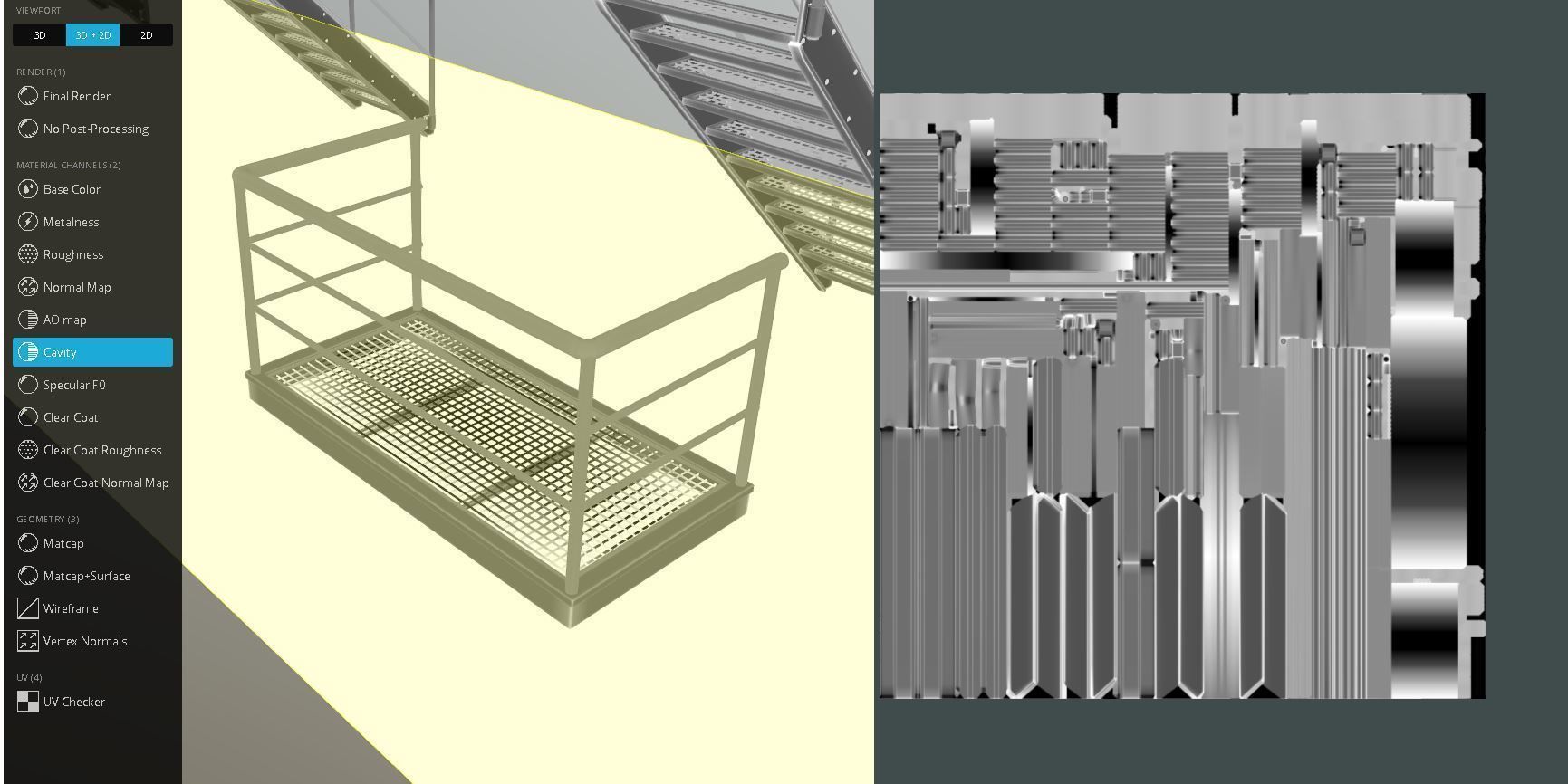 Modular Industrial Staircase Rusted Version - High-Poly 3D model_14