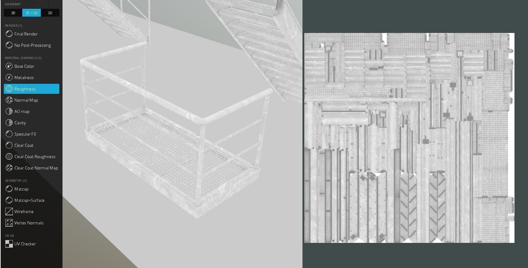 Modular Industrial Staircase Rusted Version - High-Poly 3D model_15