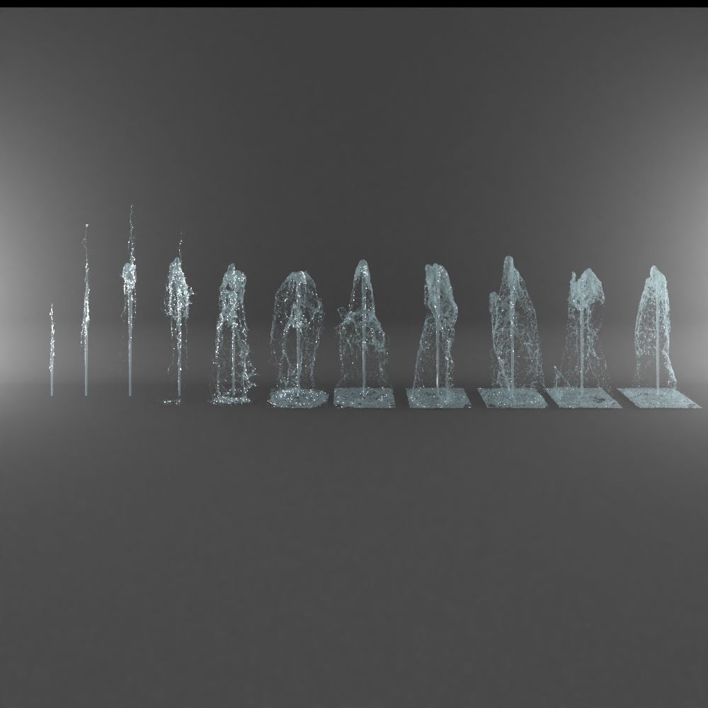 Water Jet Exterior Fountains Pack 3 3D model_1