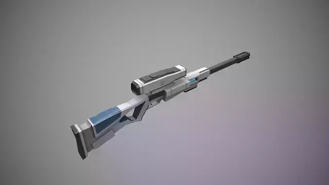 Sci-fi Rifle low poly