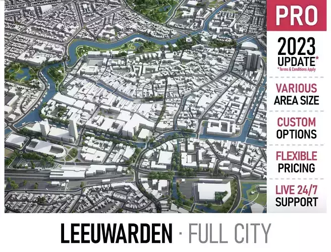 Leeuwarden  Low-poly 3D model