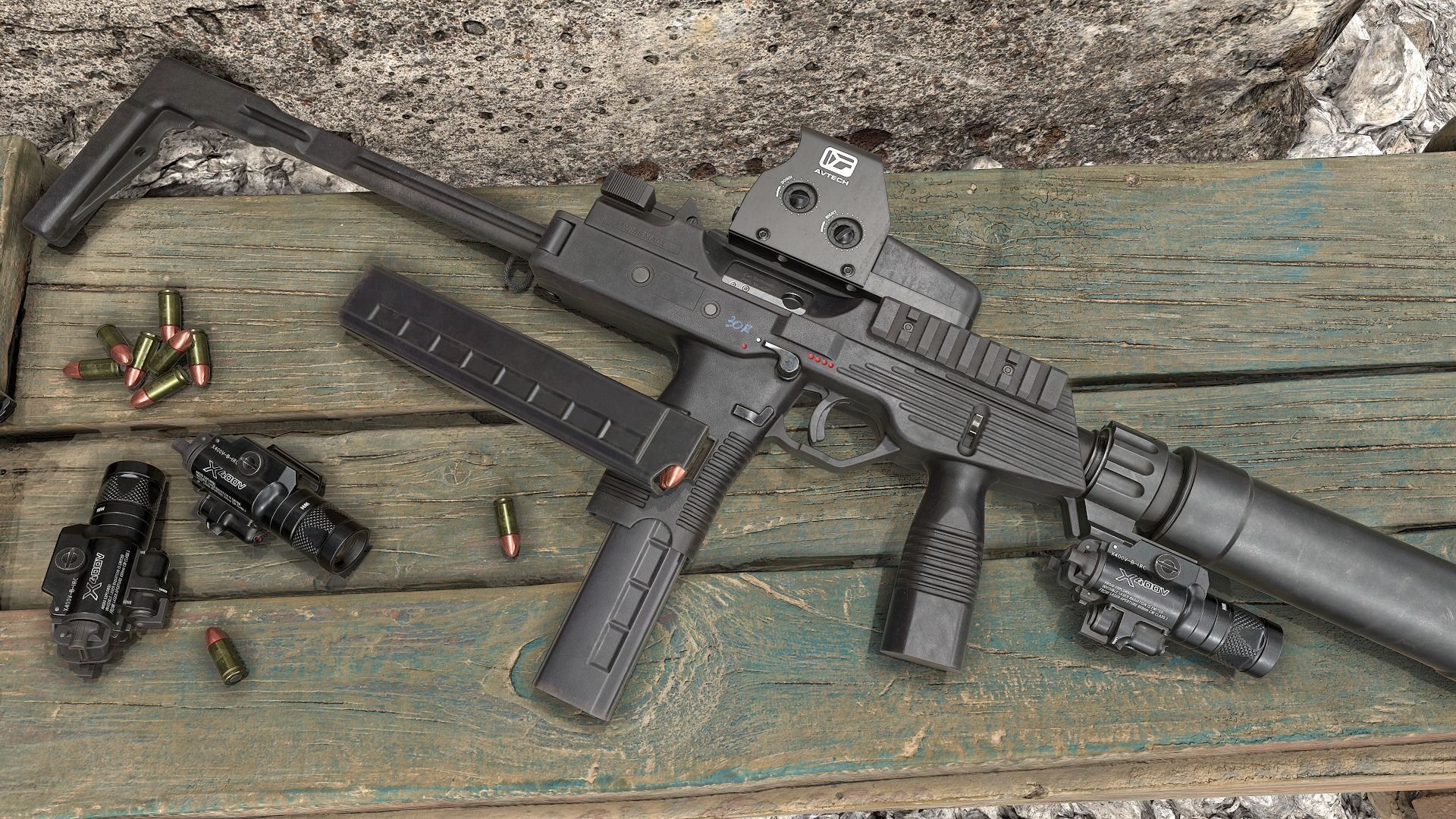 MP9 SUBMACHINE GUN Low-poly 3D model_6