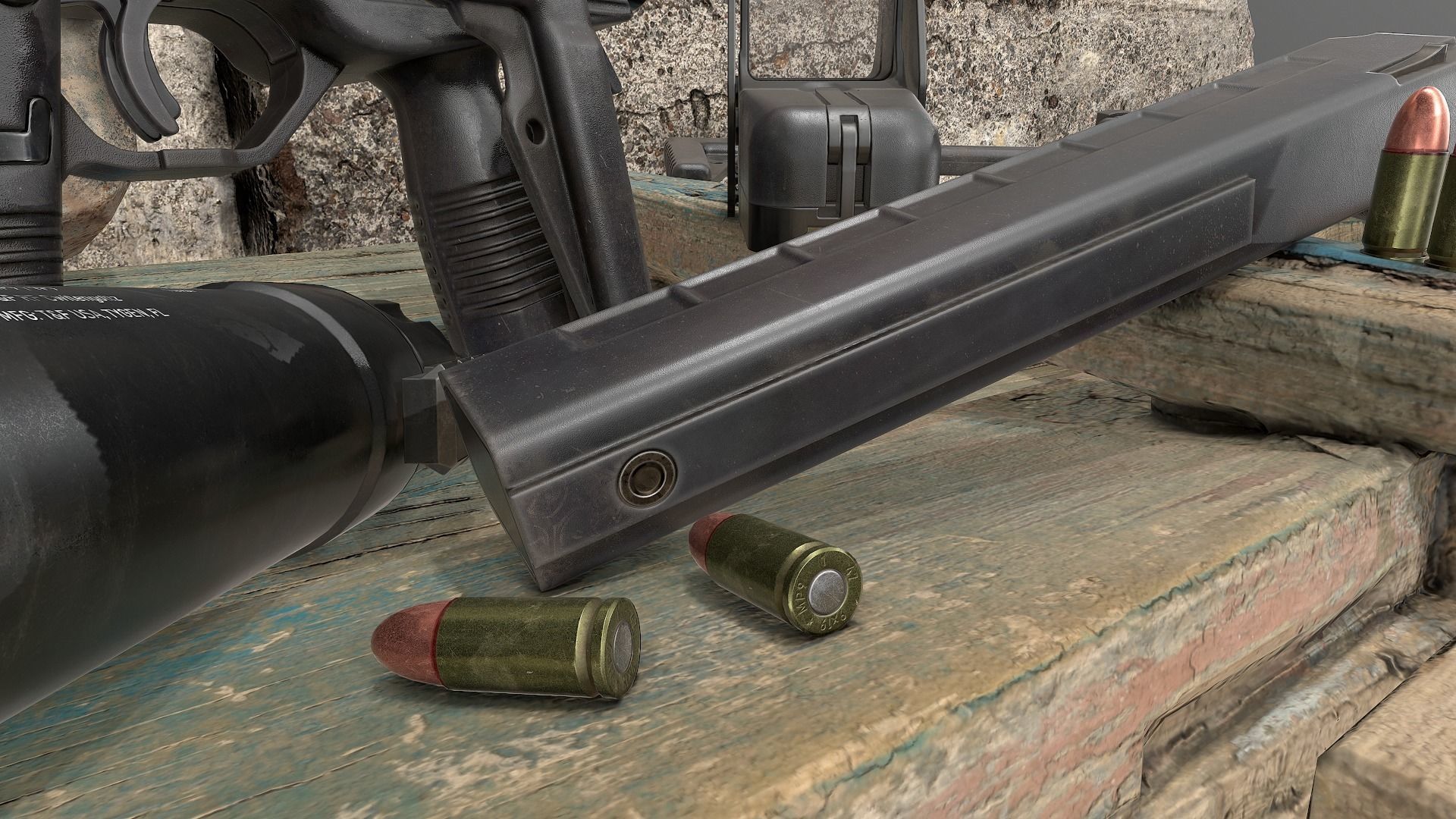 MP9 SUBMACHINE GUN Low-poly 3D model_7