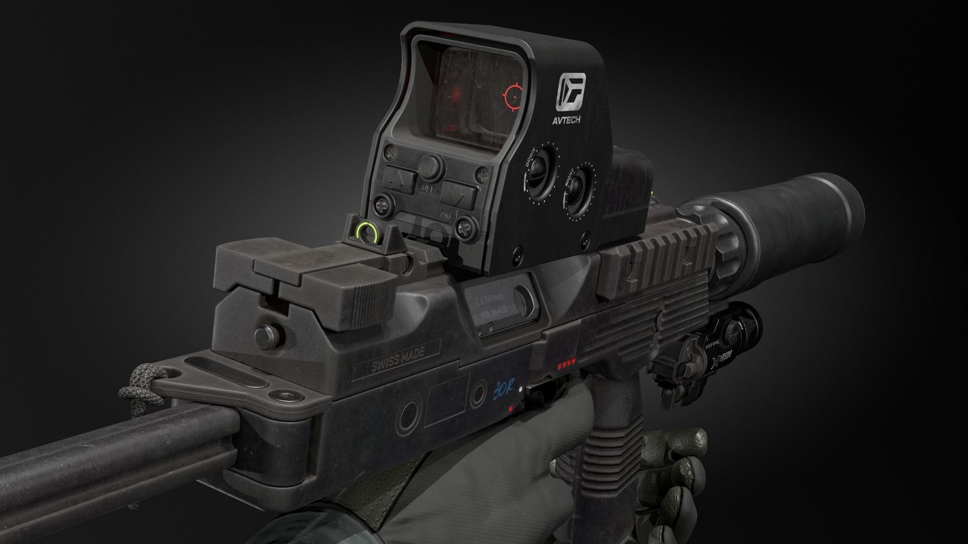 MP9 SUBMACHINE GUN Low-poly 3D model_3