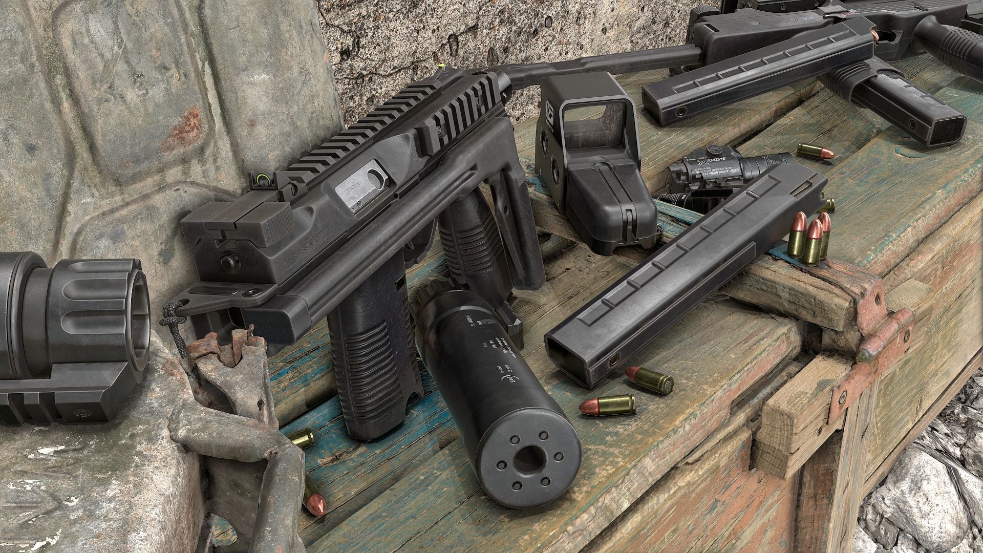 MP9 SUBMACHINE GUN Low-poly 3D model_8