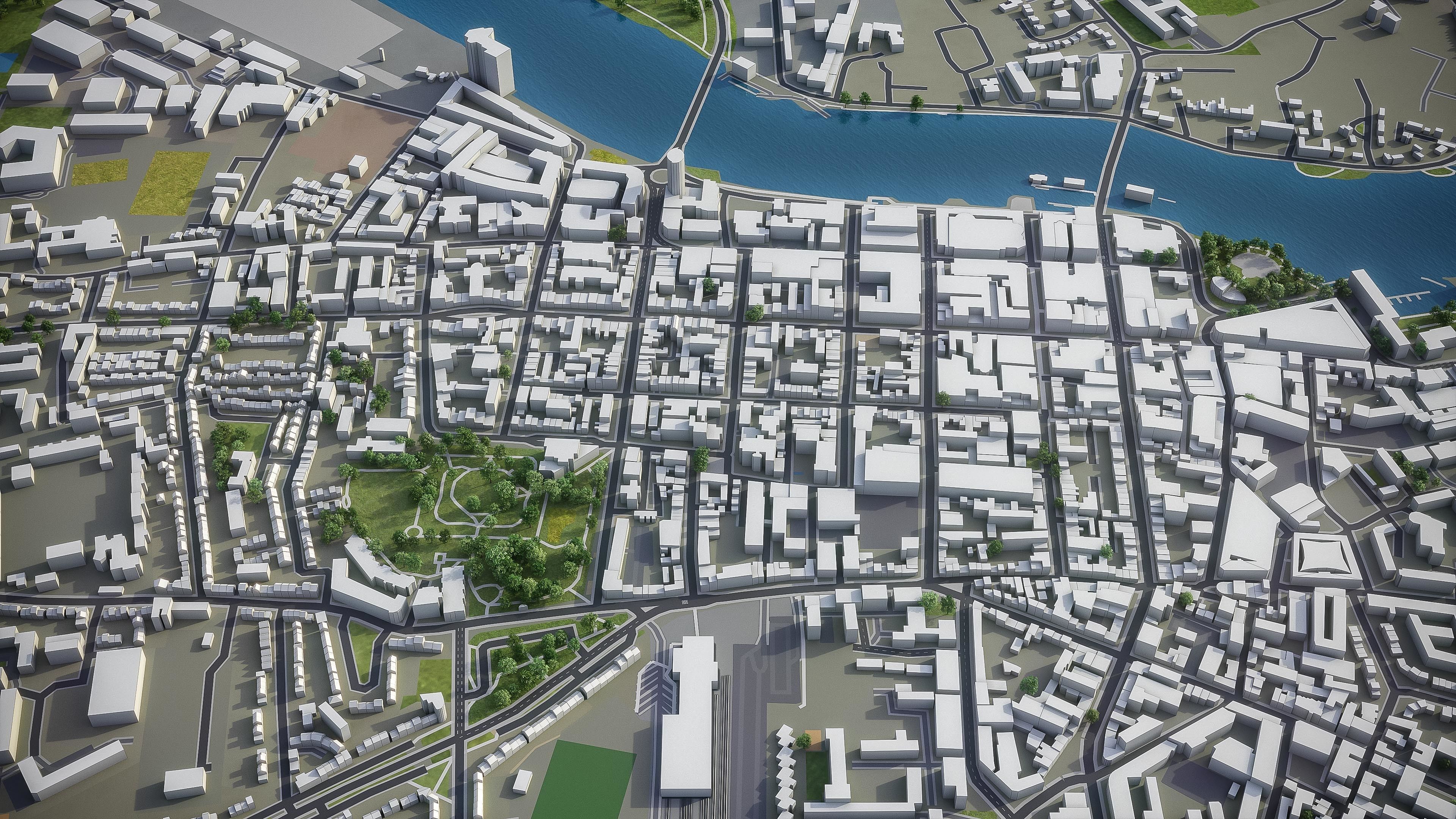 Limerick - 3D City Model Low-poly 3D model_7