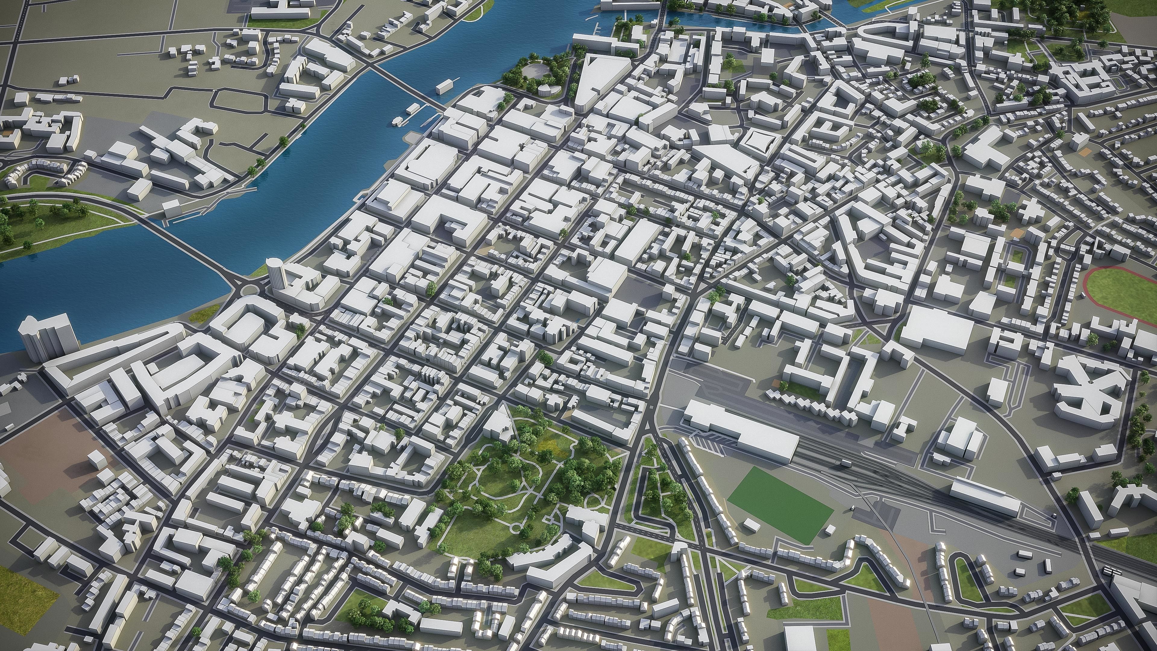 Limerick - 3D City Model Low-poly 3D model_2