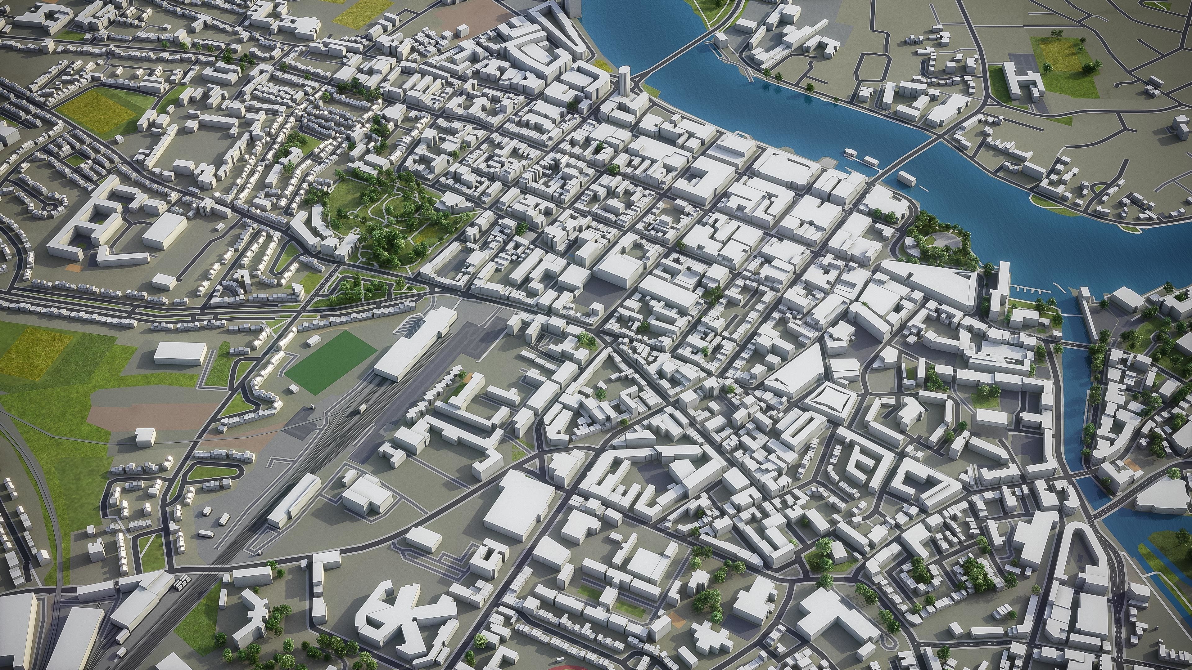 Limerick - 3D City Model Low-poly 3D model_6
