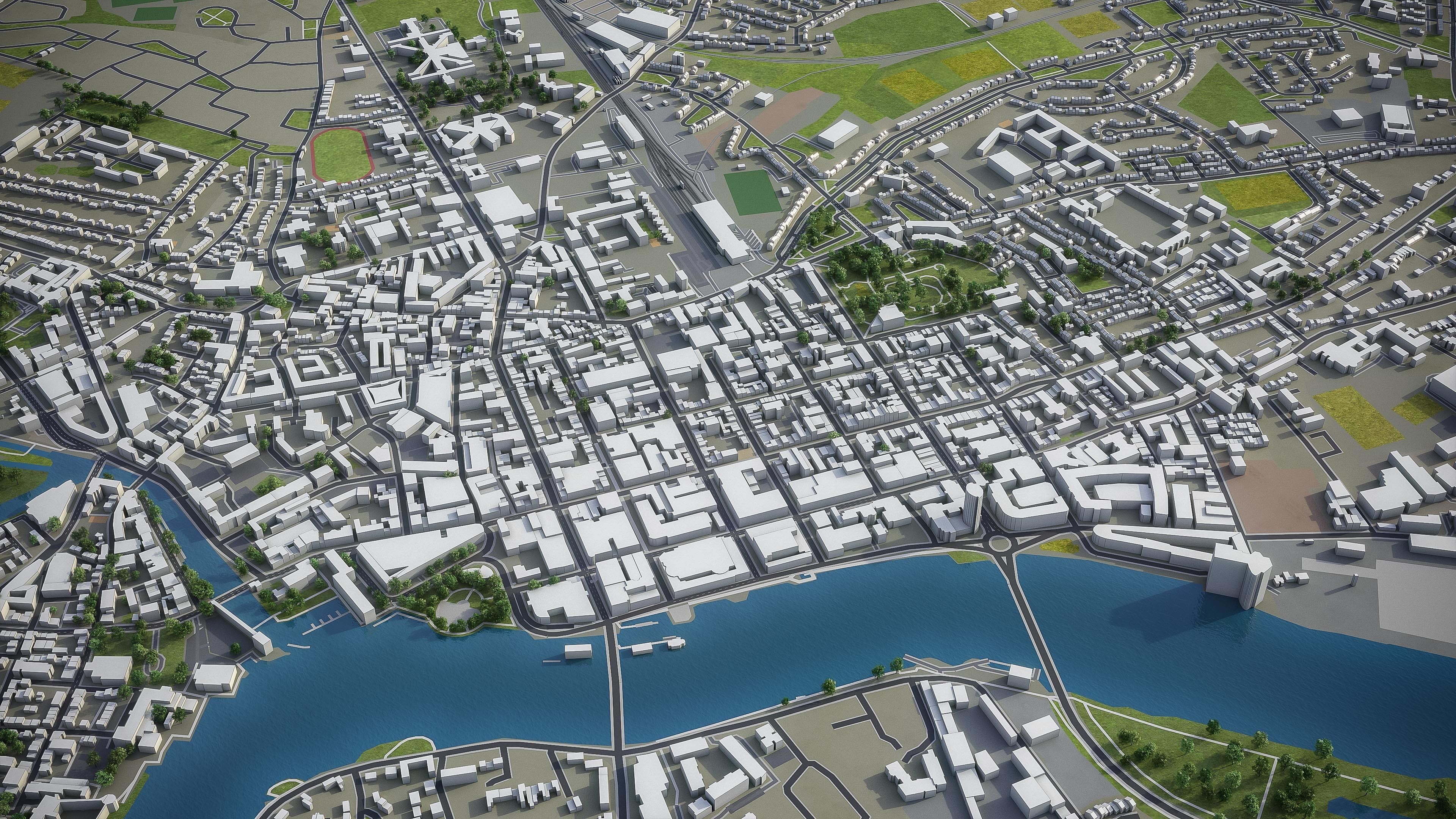 Limerick - 3D City Model Low-poly 3D model_3