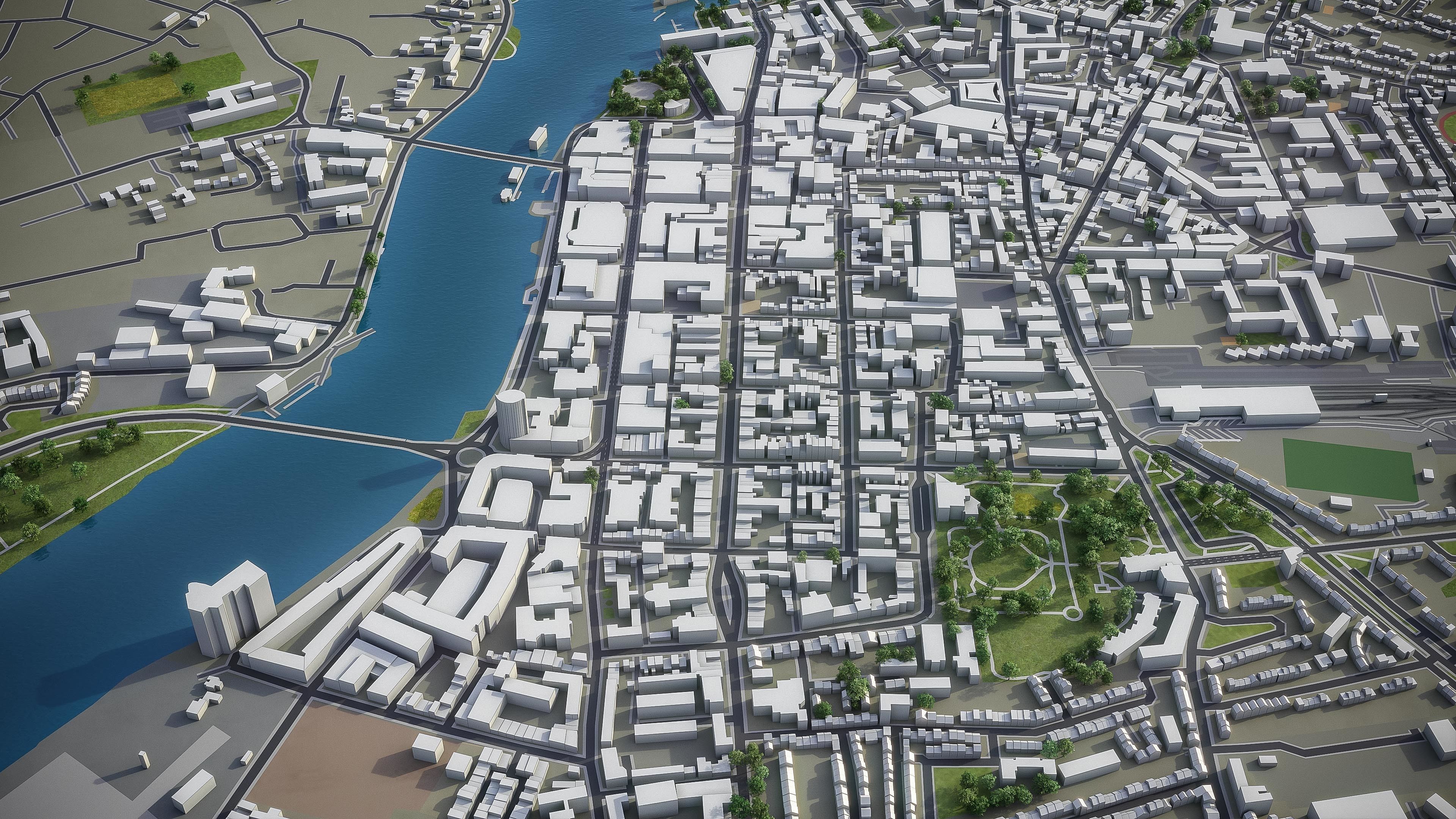 Limerick - 3D City Model Low-poly 3D model_4
