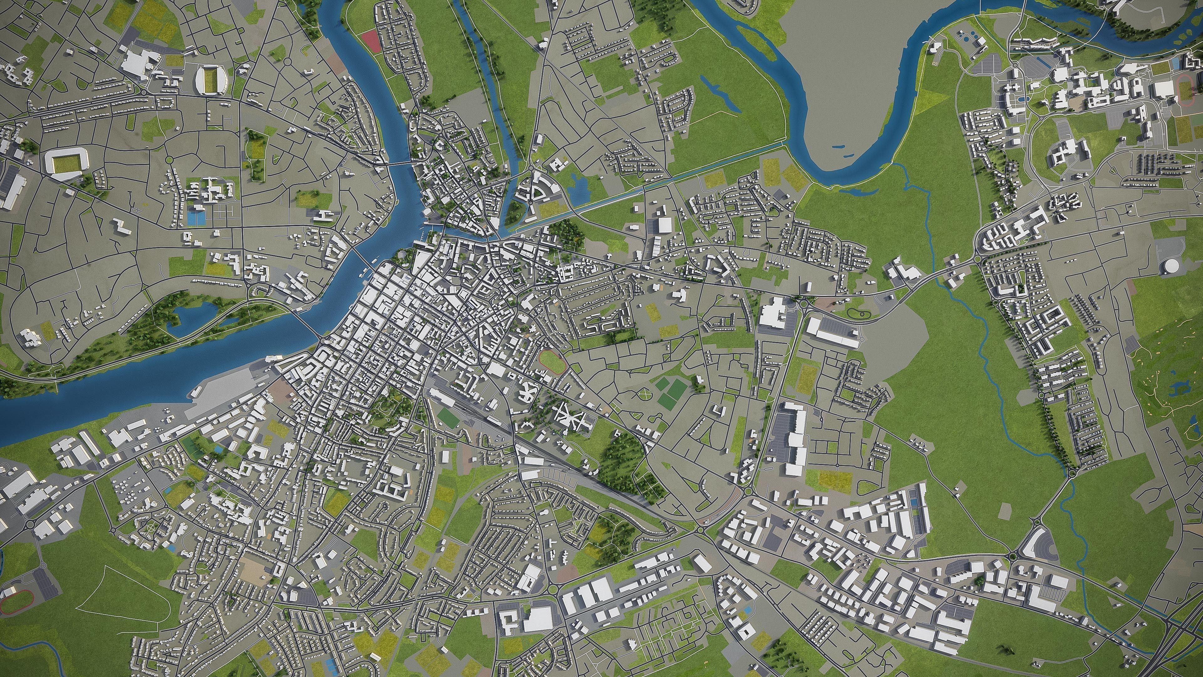 Limerick - 3D City Model Low-poly 3D model_10