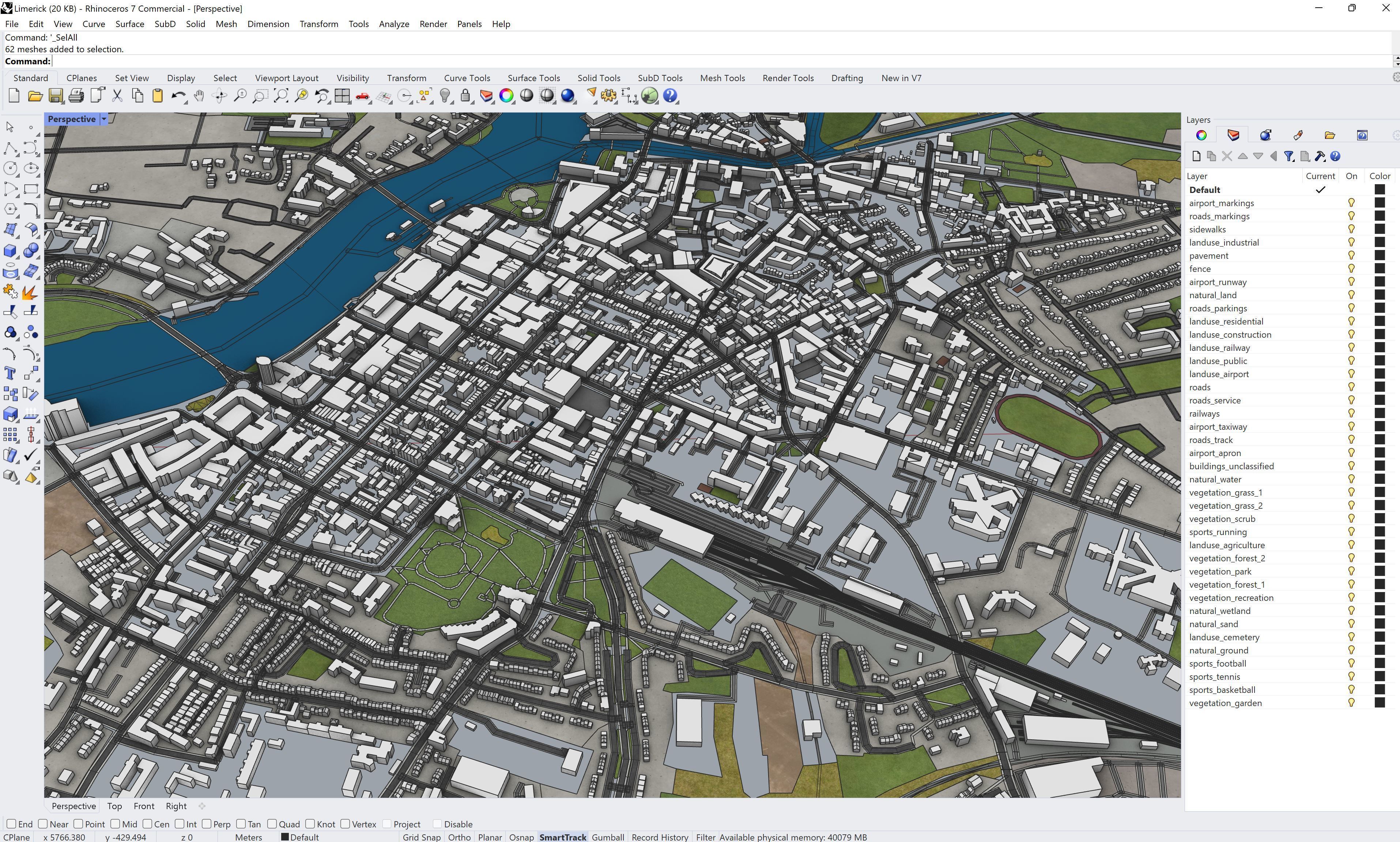 Limerick - 3D City Model Low-poly 3D model_11