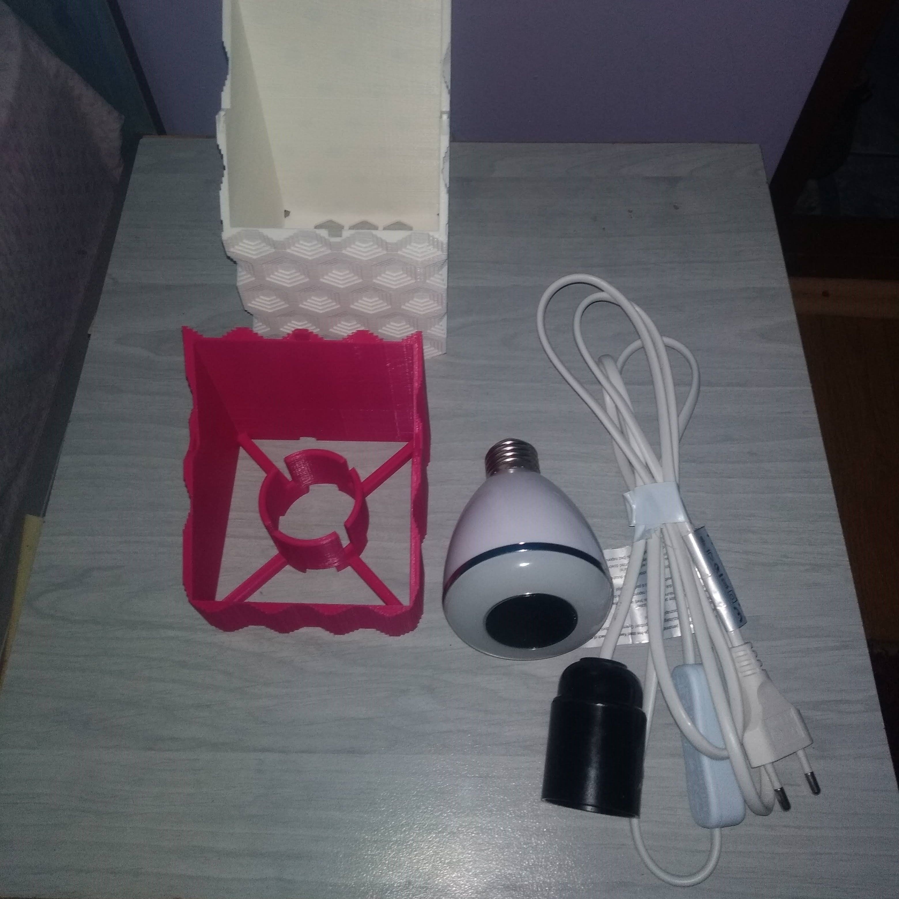 desk lamp hex  3D print model_6