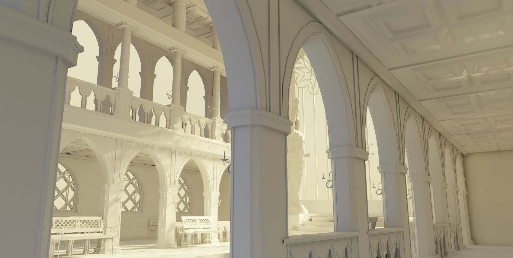 medieval palace  3D model_3