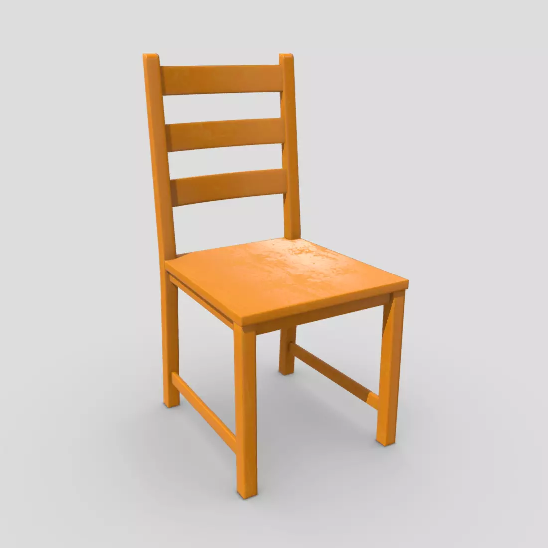 Chair 6 orange Low-poly 3D model_0