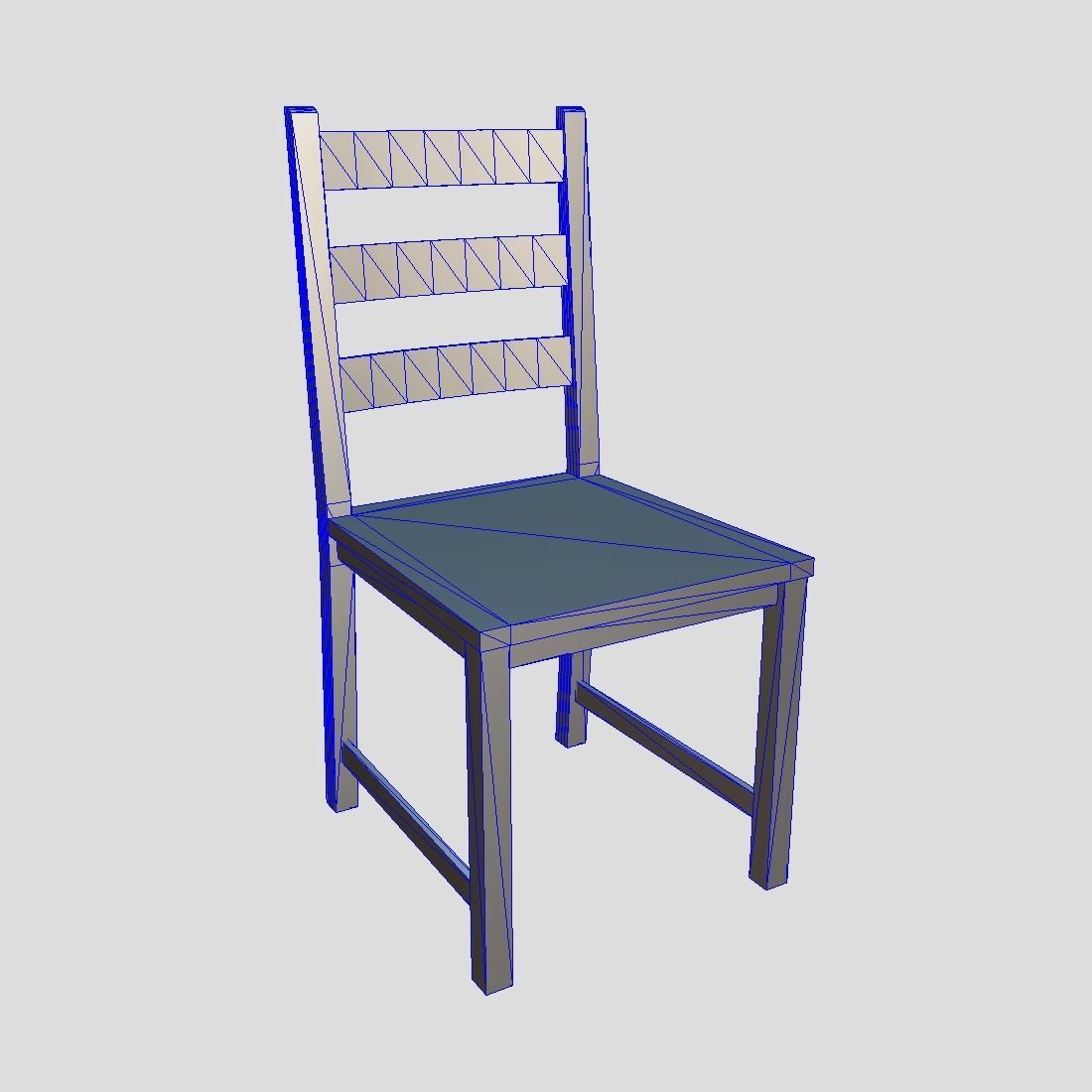 Chair 6 orange Low-poly 3D model_1