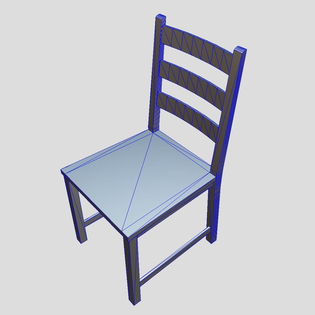 Chair 6 orange Low-poly 3D model_5