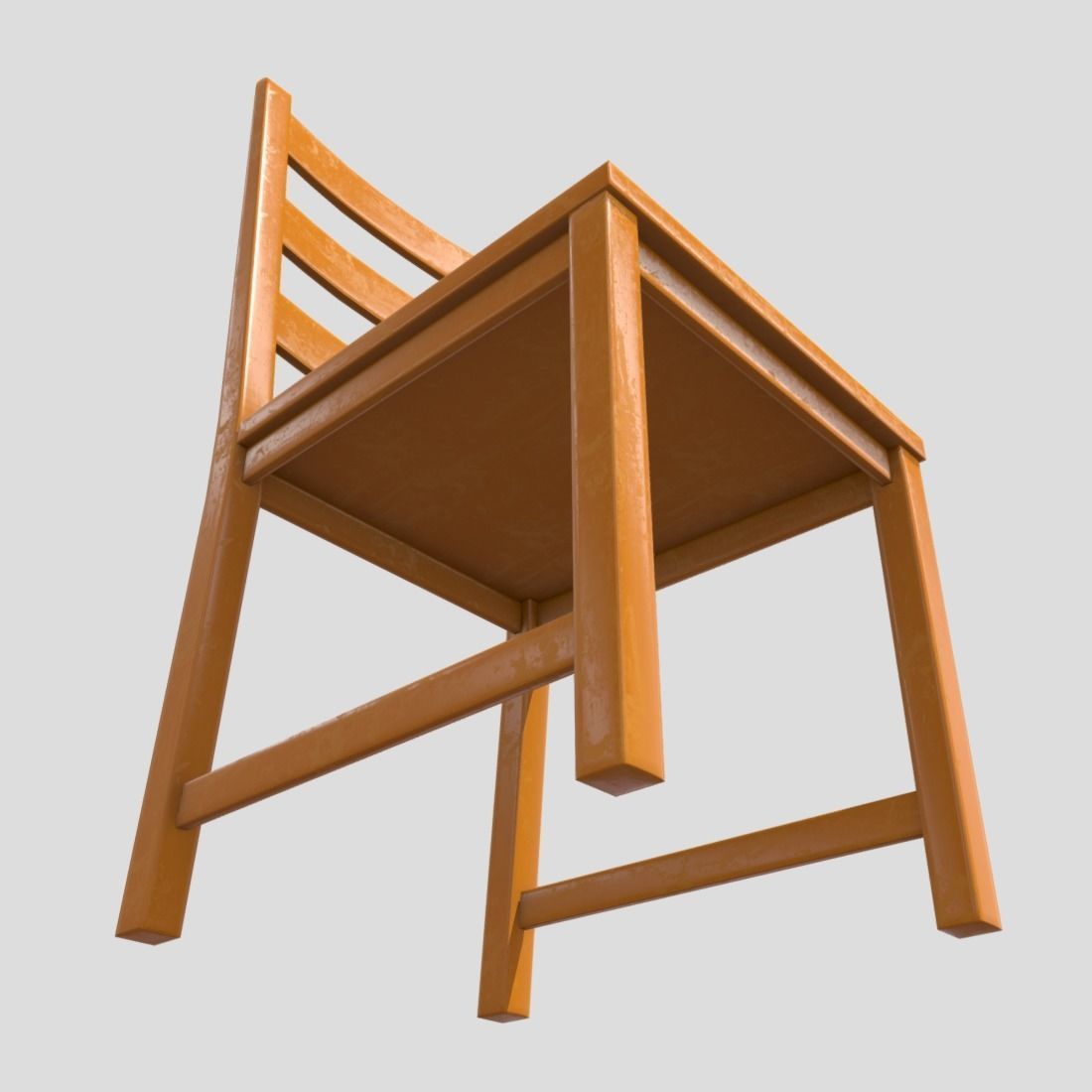 Chair 6 orange Low-poly 3D model_14