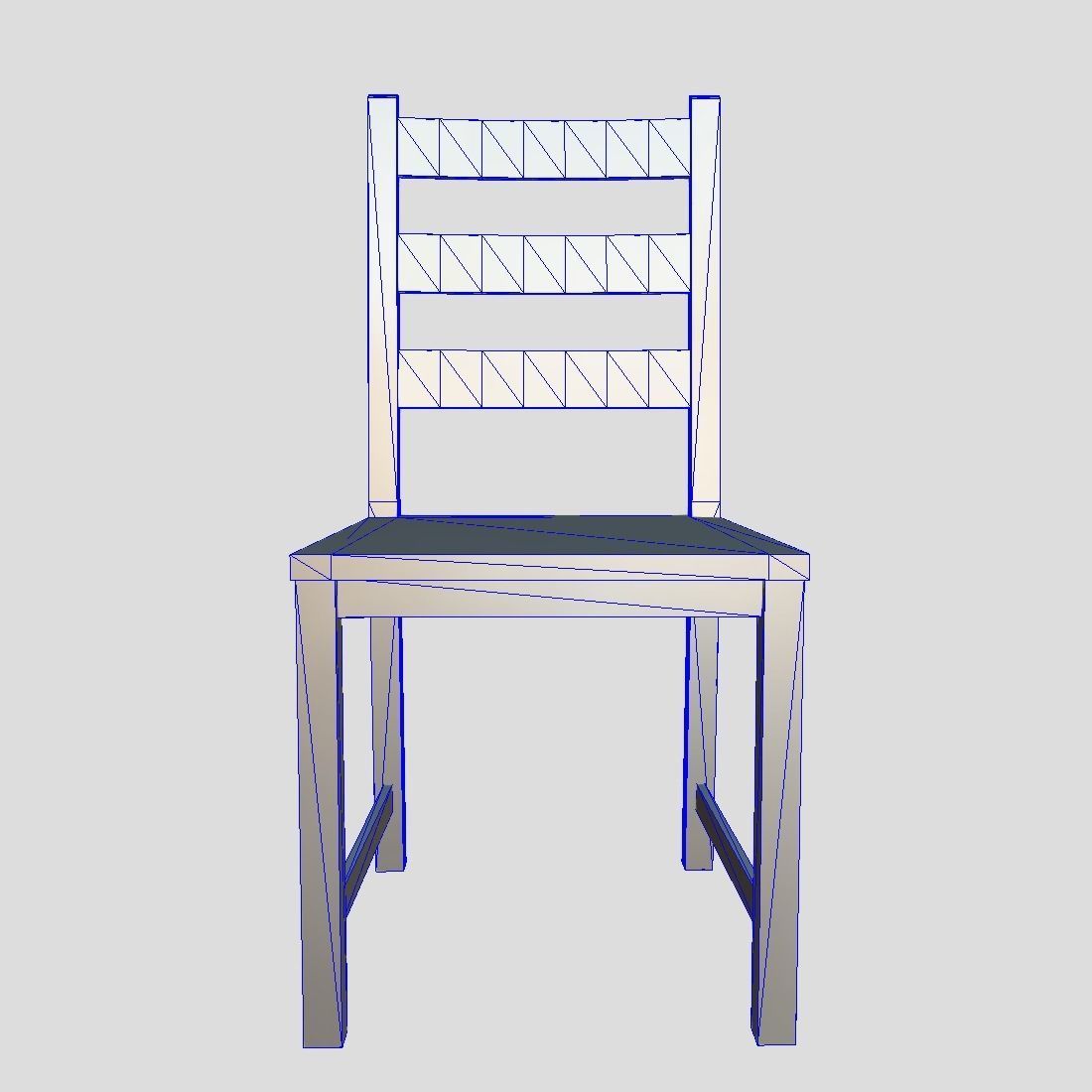 Chair 6 orange Low-poly 3D model_3