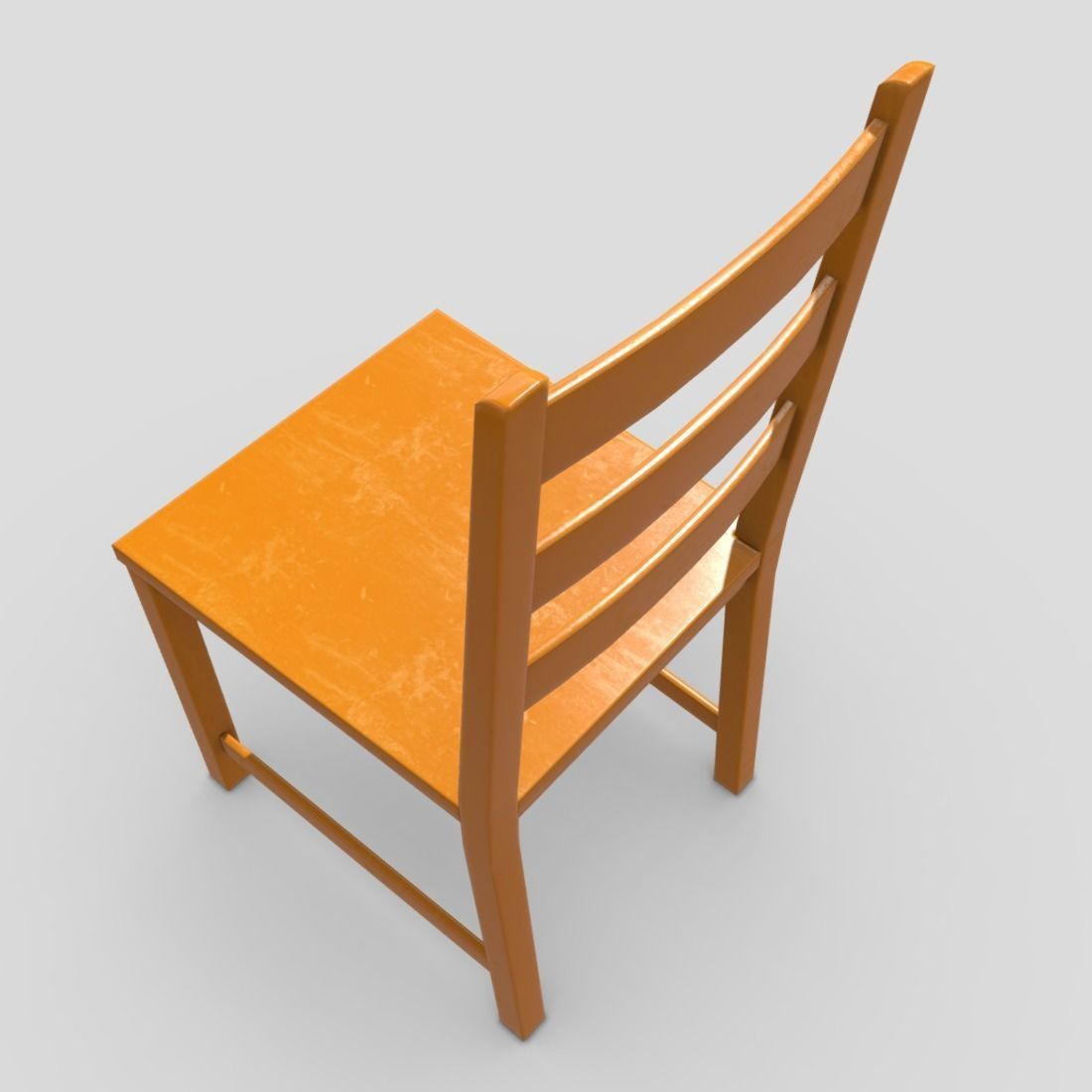 Chair 6 orange Low-poly 3D model_8