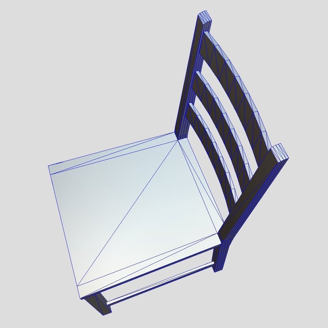 Chair 6 orange Low-poly 3D model_7