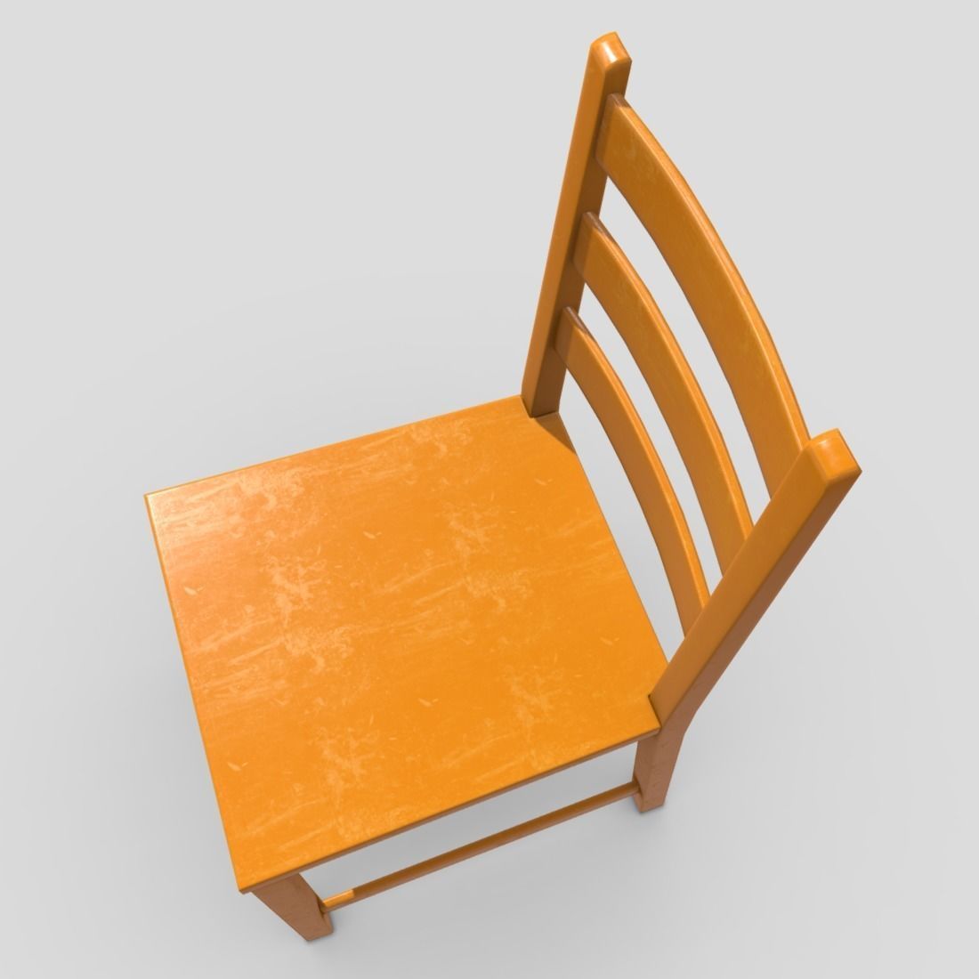 Chair 6 orange Low-poly 3D model_6
