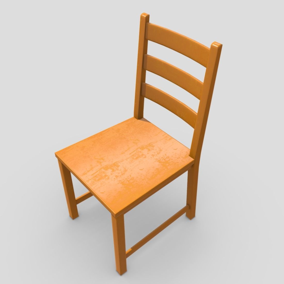 Chair 6 orange Low-poly 3D model_4