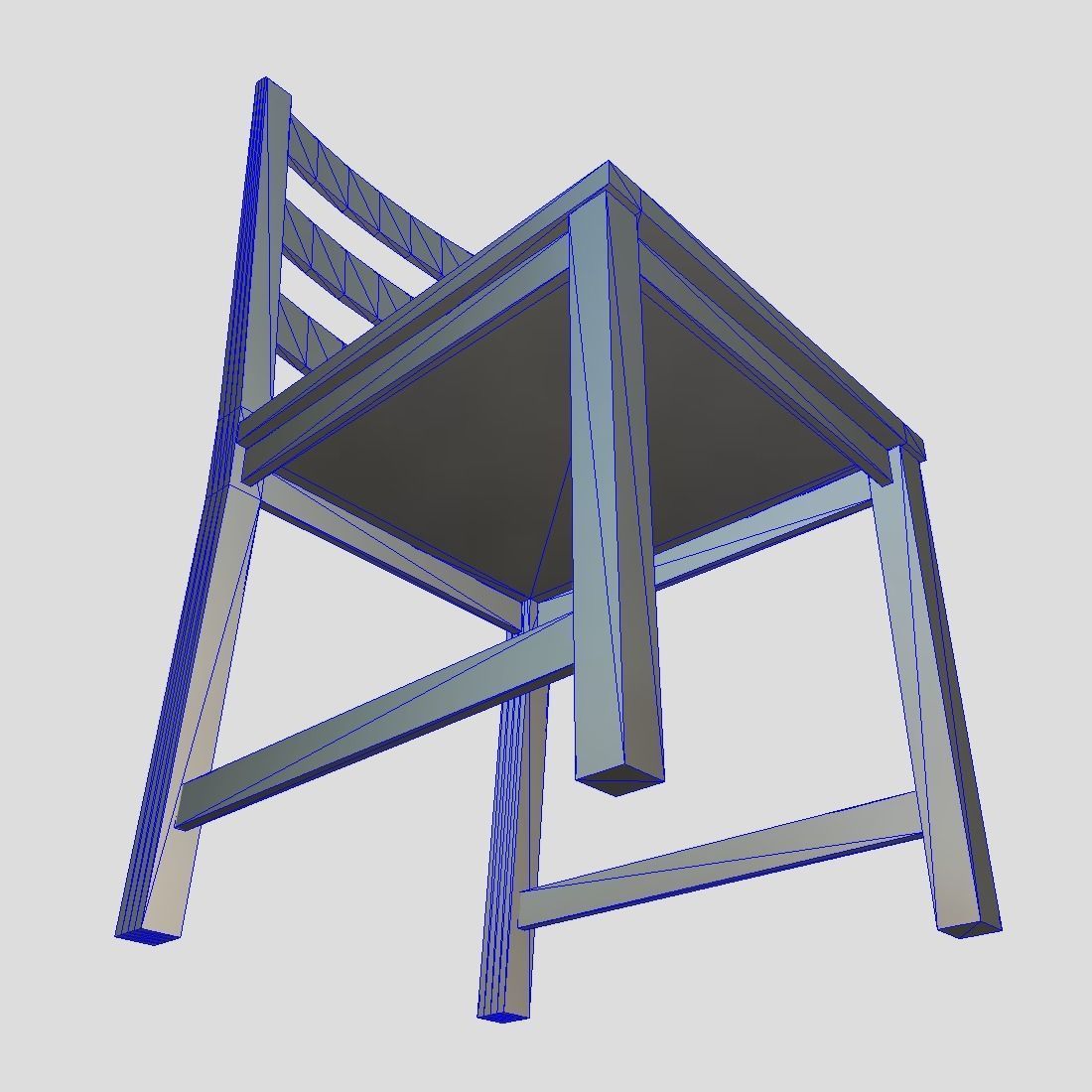 Chair 6 orange Low-poly 3D model_15