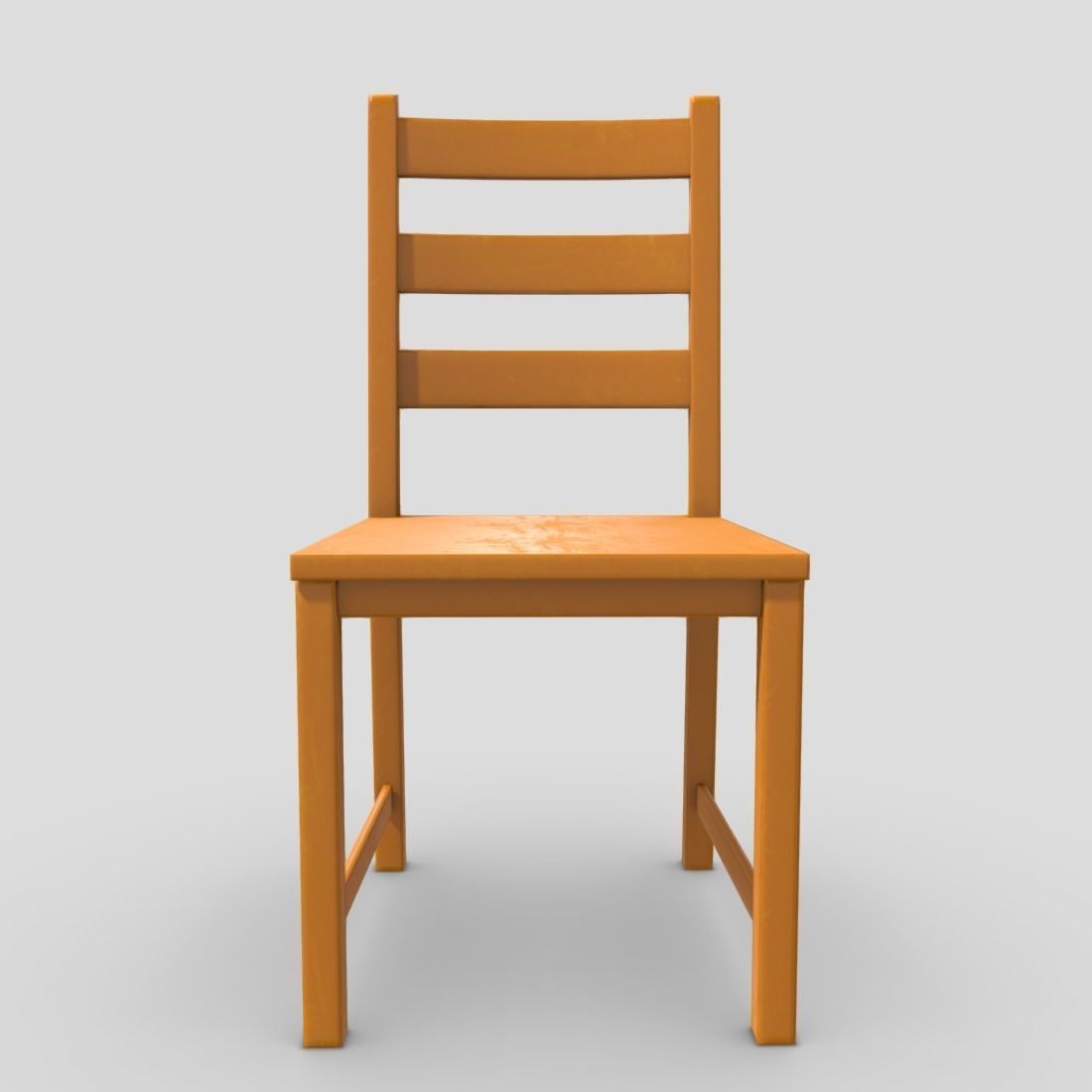 Chair 6 orange Low-poly 3D model_2