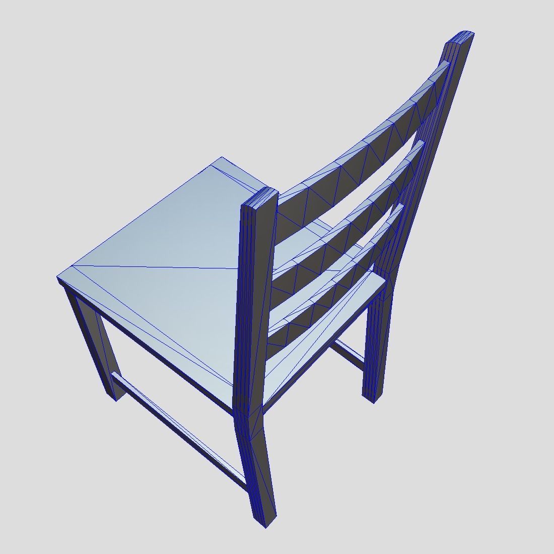 Chair 6 orange Low-poly 3D model_9
