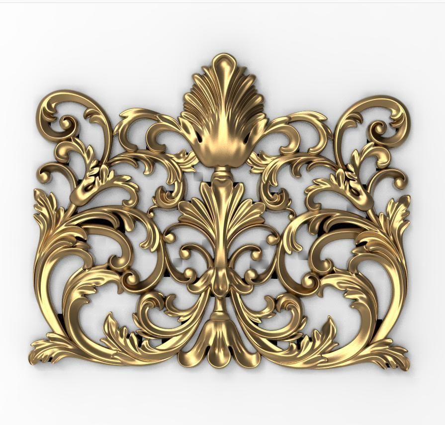 Ornament gold ornate design 3D model 3D printable CGTrader