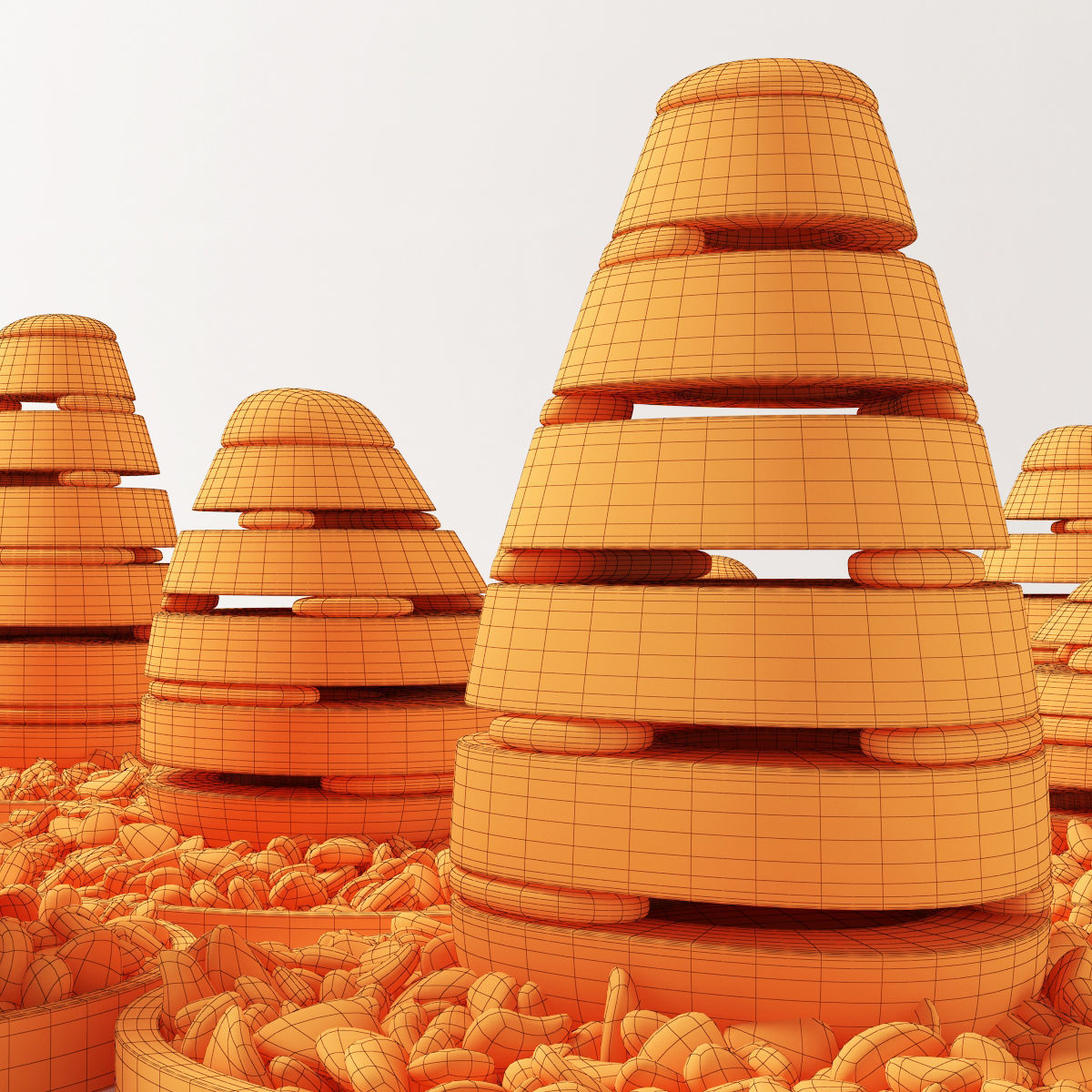 Lawn street stone decor  3D model_9