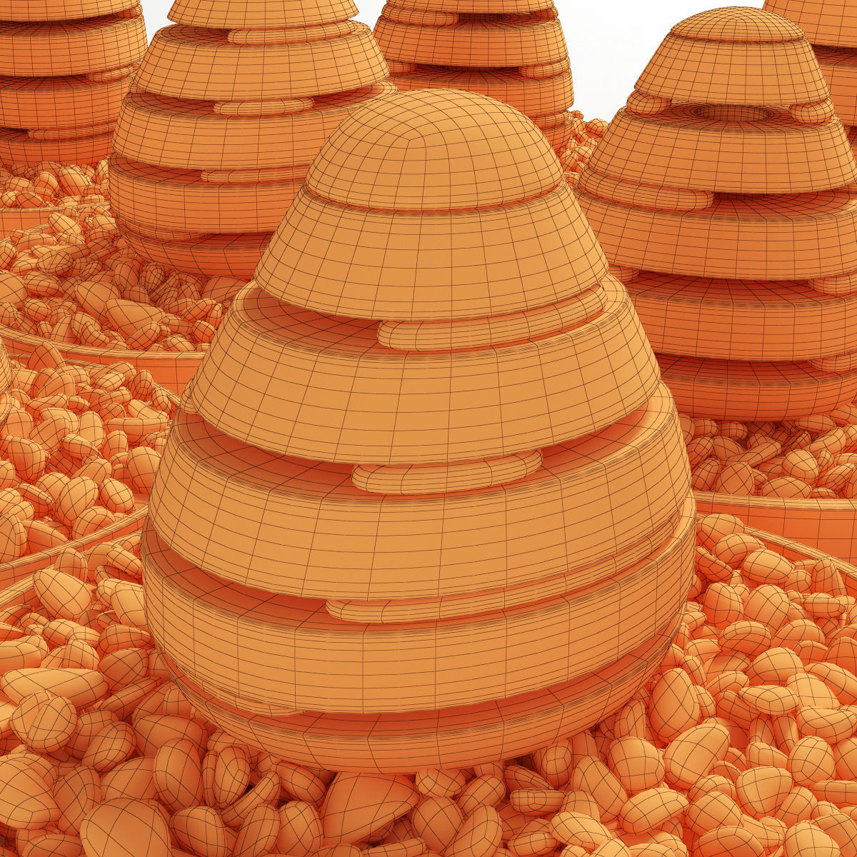 Lawn street stone decor  3D model_11