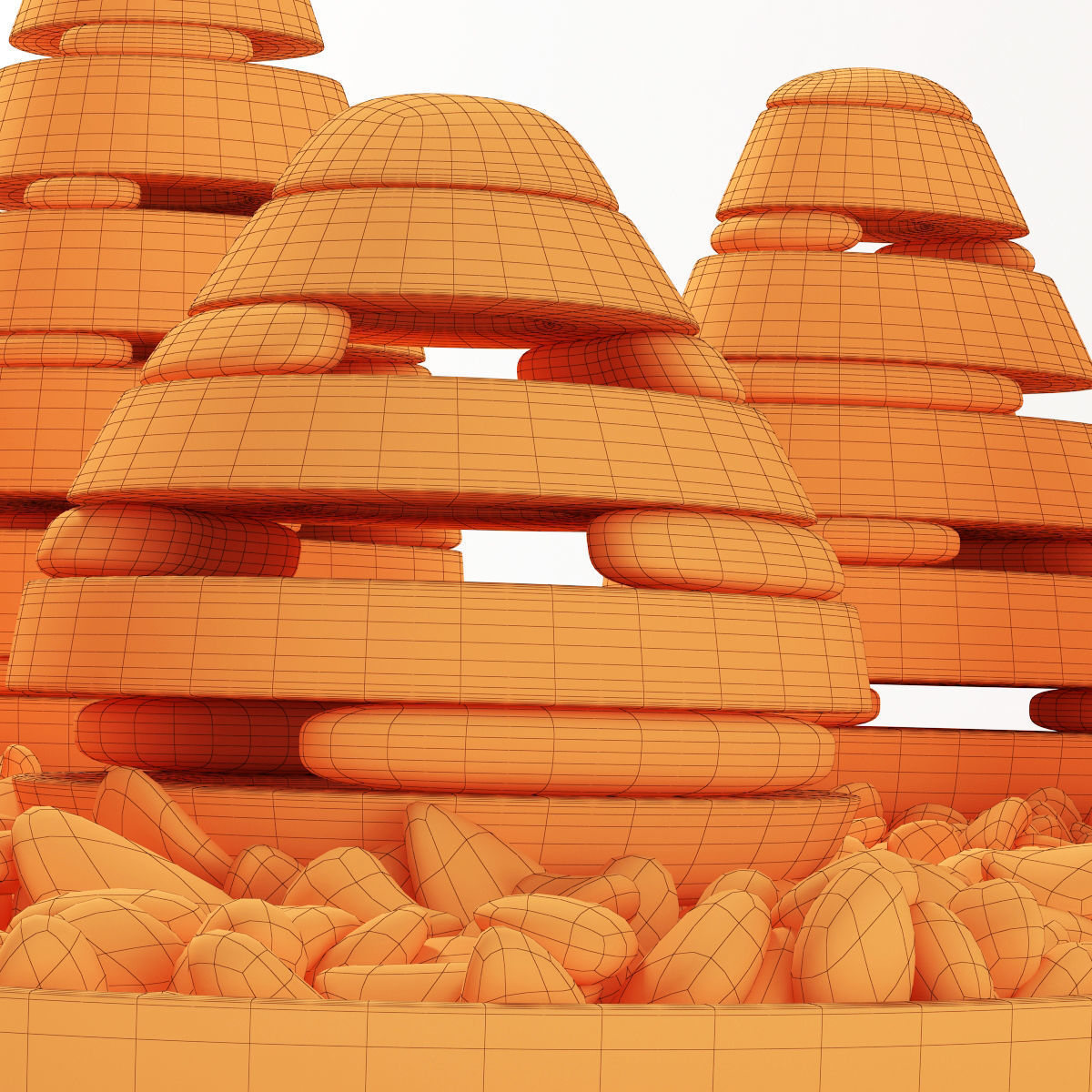 Lawn street stone decor  3D model_8