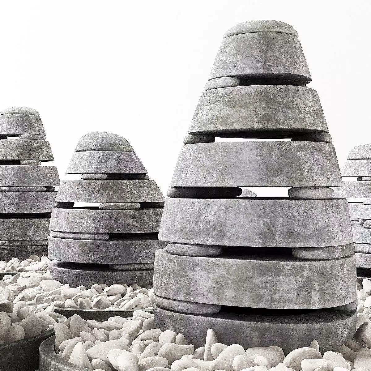 Lawn street stone decor  3D model_0