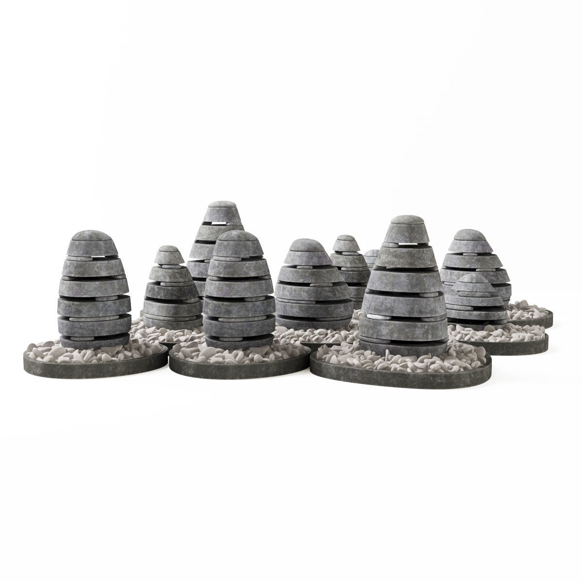 Lawn street stone decor  3D model_5