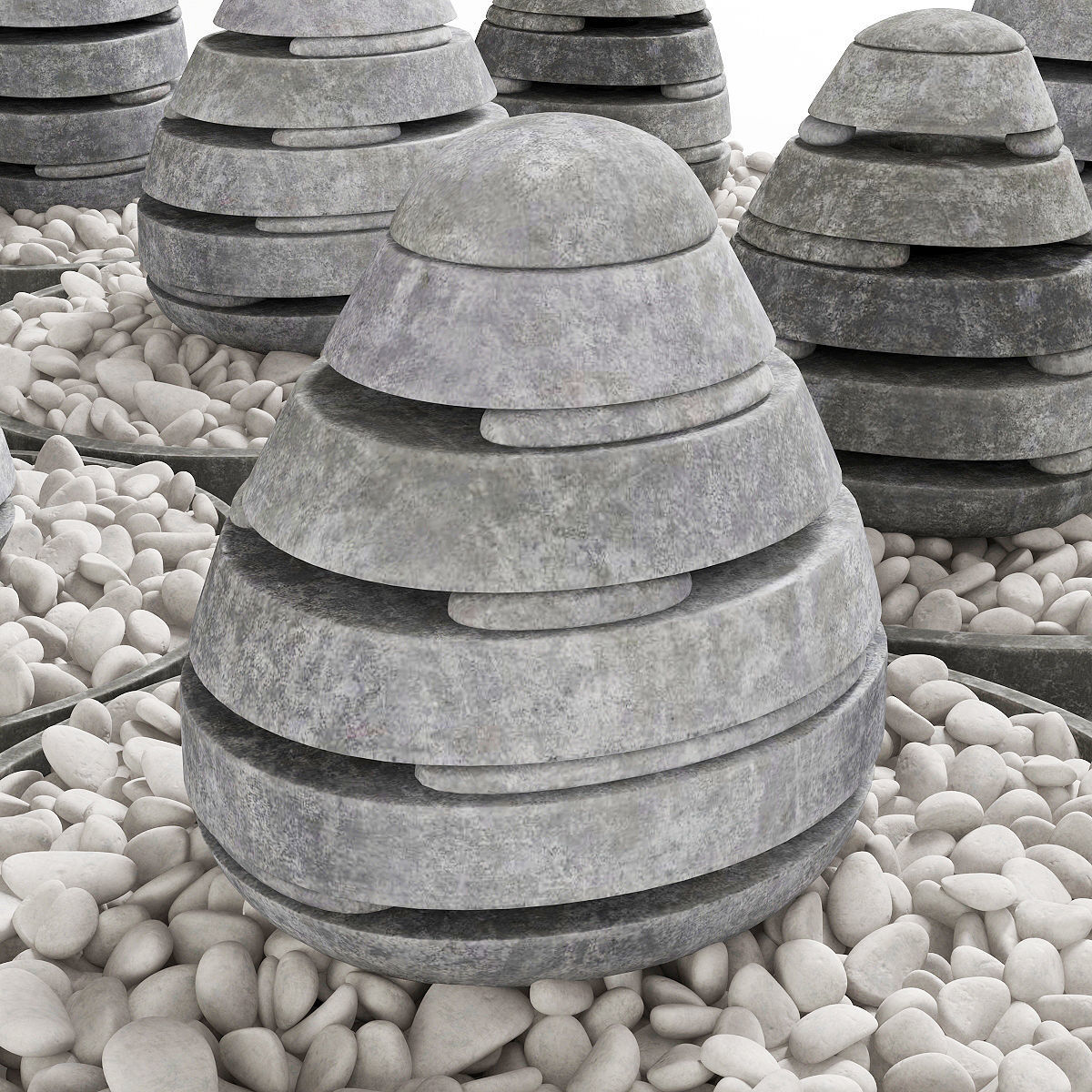Lawn street stone decor  3D model_3