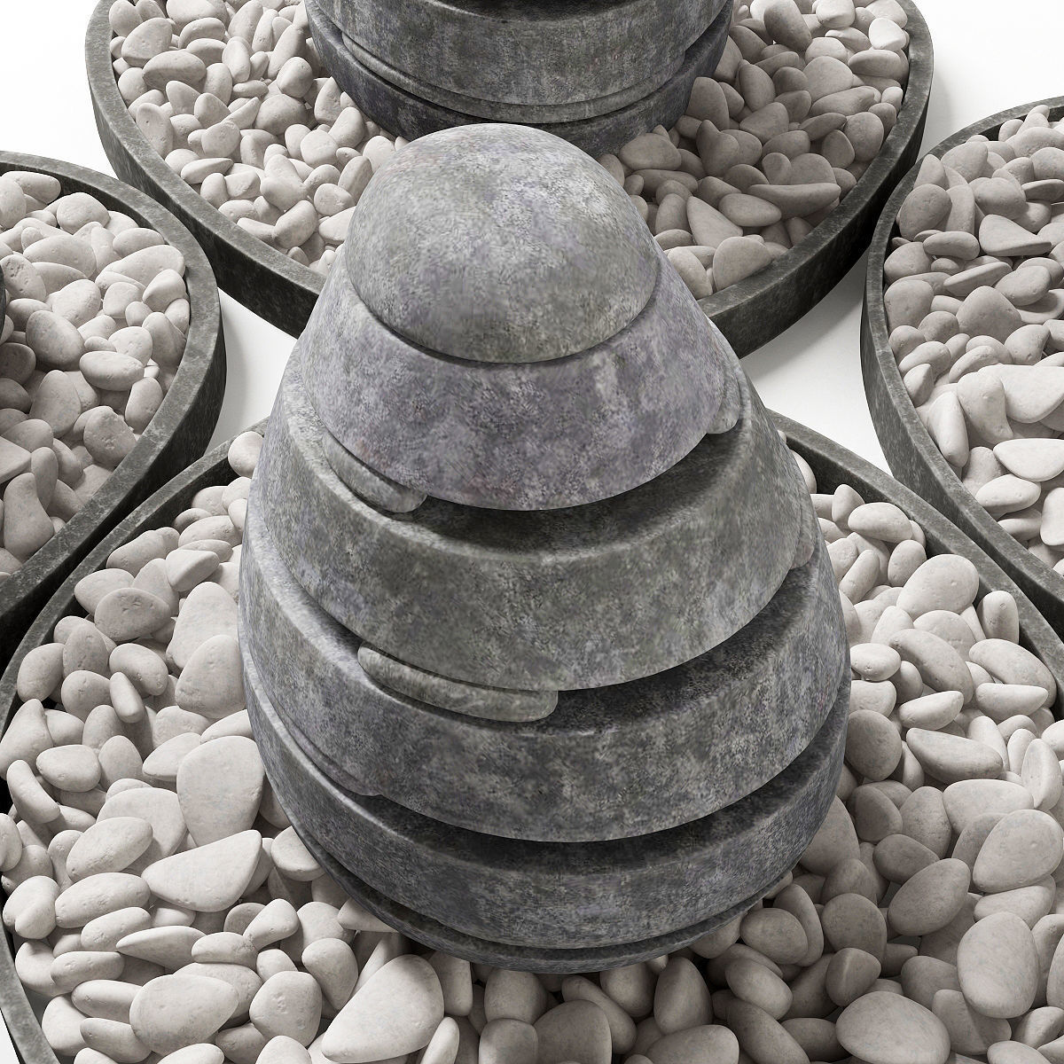 Lawn street stone decor  3D model_1